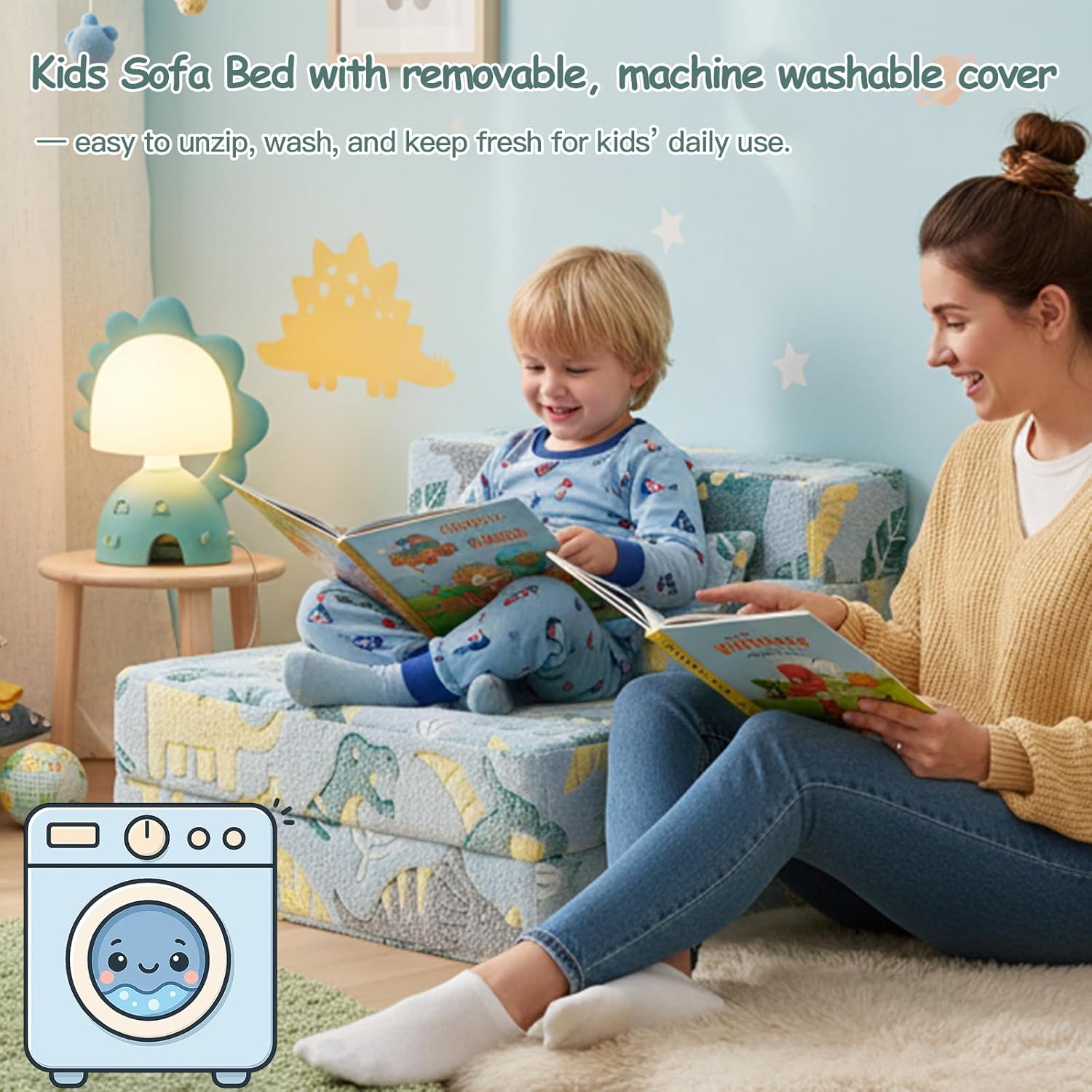 Tiita Folding Sofa Bed with Pillow 200x70x12cm Mattress&Plush Fabric Foldable Sofa Lounge Mat Pad,Floor Lounger Chair Bed for Living Room,Guest Room,Dorm,Apartment,Camping and Travel Use