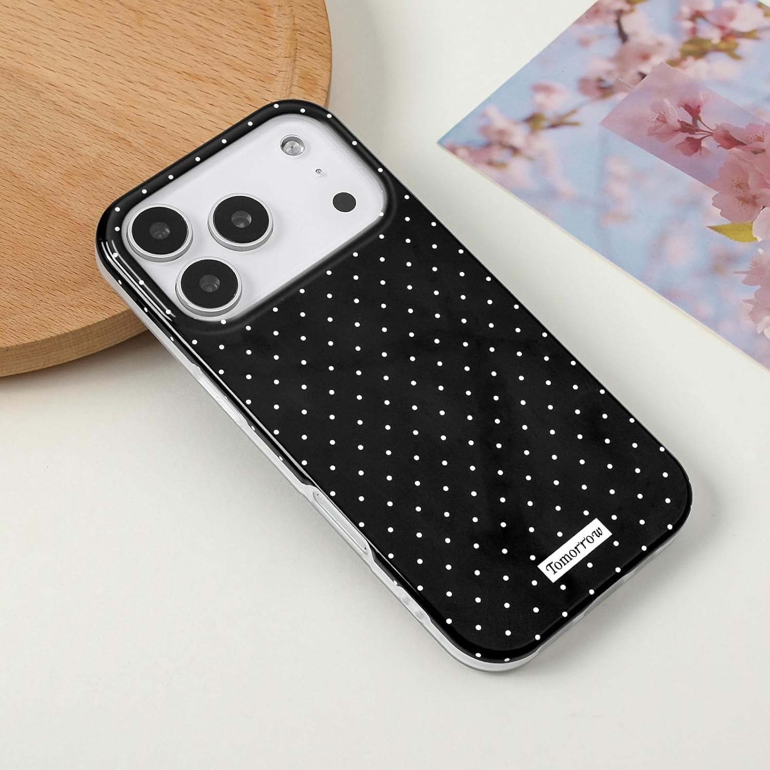 Sloveic for iPhone 16 Case with Cute Fashion Polka Dot Aesthetics Design Simple Case for Soft TPU Slim Protection Cover for Women Girls-White