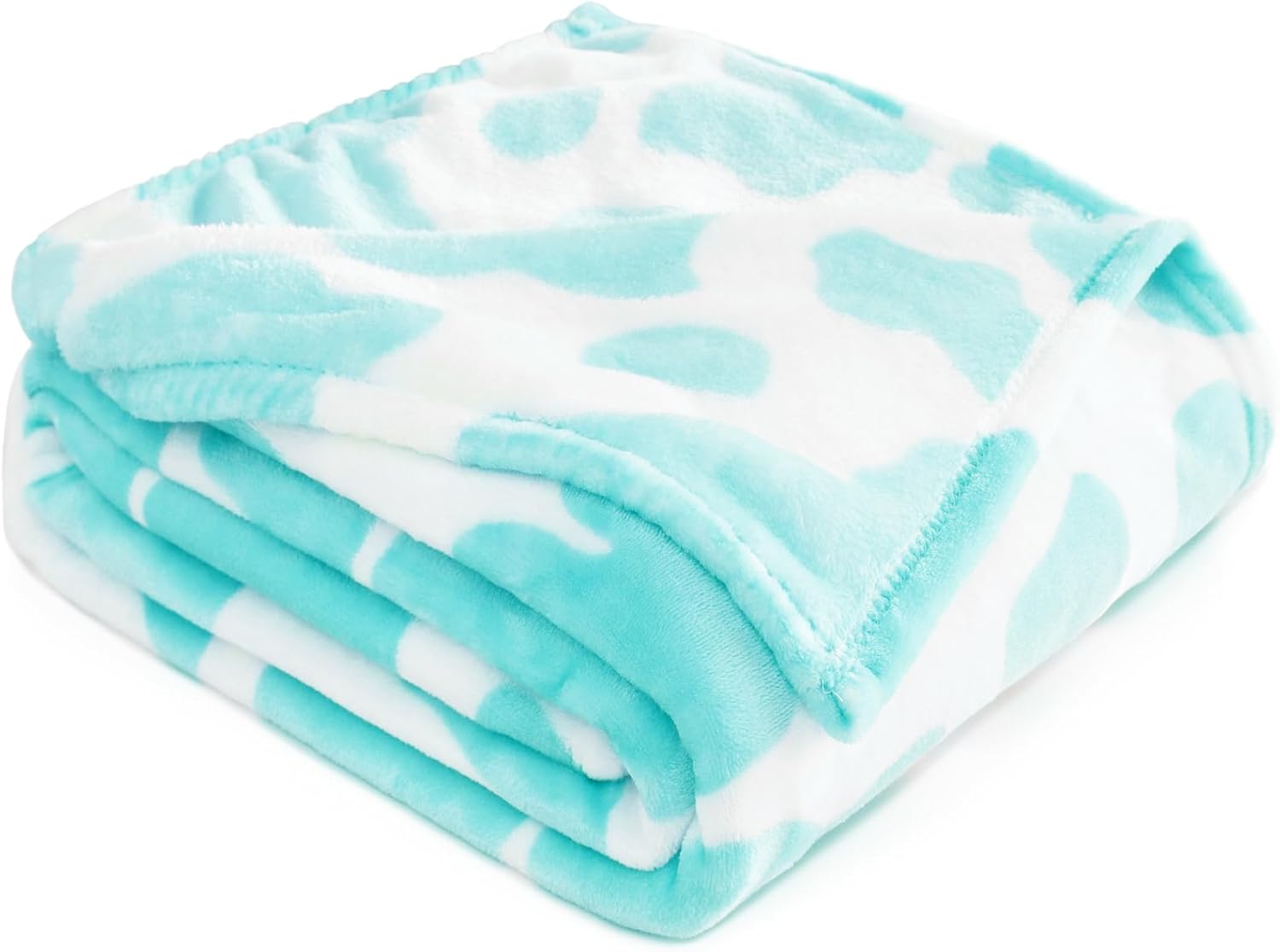 Blue Throw Blanket Soft Fleece Blankets Cyan Blue Lightweight Fuzzy Blanket Gifts Decor Stuff for Girls Women Teen Couch Bed
