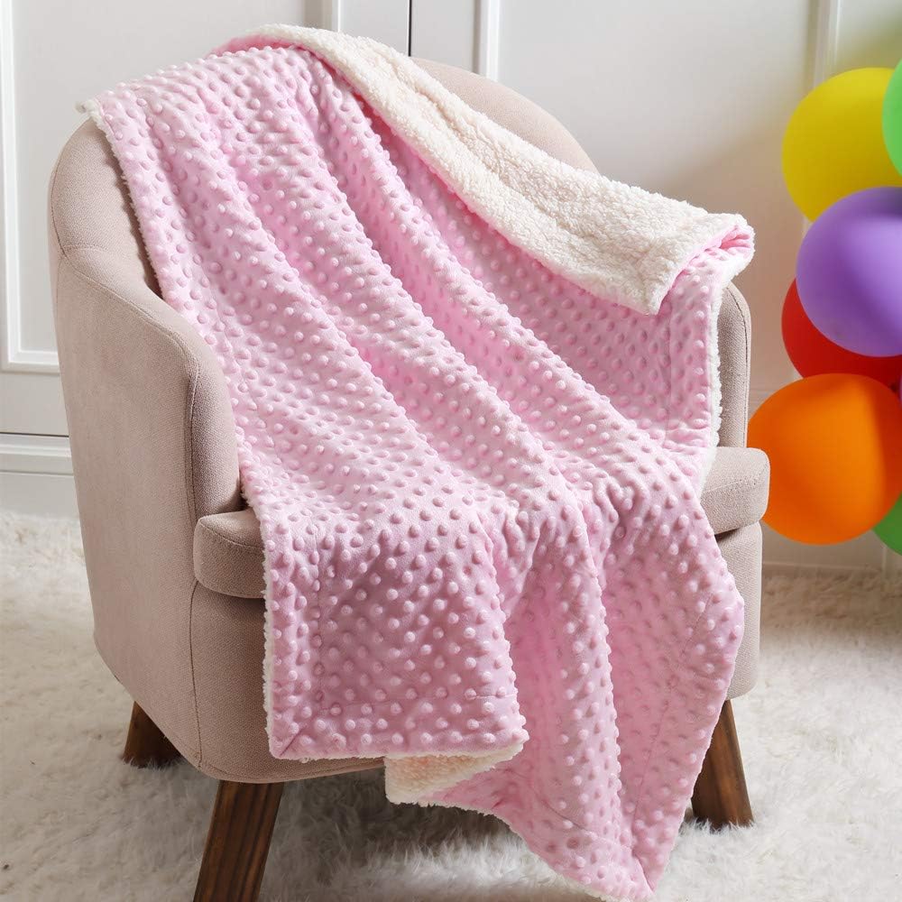 CREVENT Minky Baby Blanket for Girls Boys, Soft Plush Receiving Blanket for Newborns - 76x102cm (Animal)