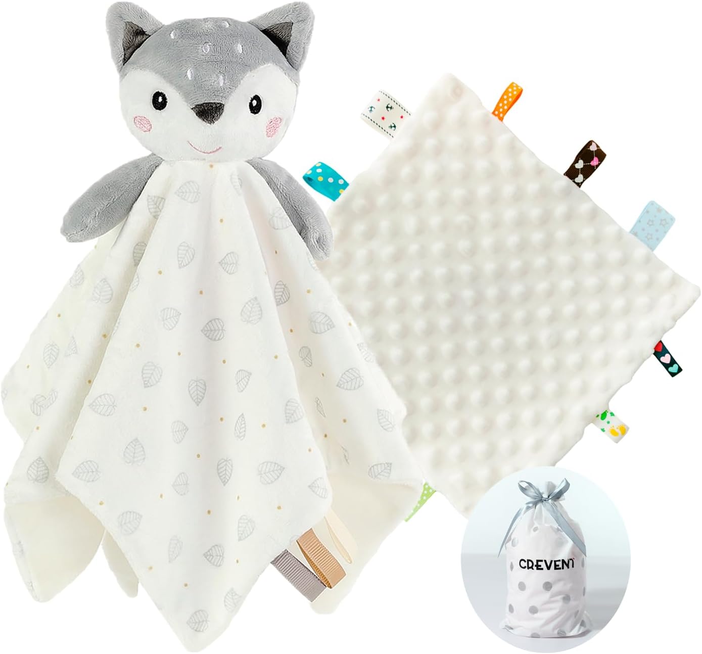 CREVENT Minky Baby Blanket for Girls Boys, Soft Plush Receiving Blanket for Newborns - 76x102cm (Animal)