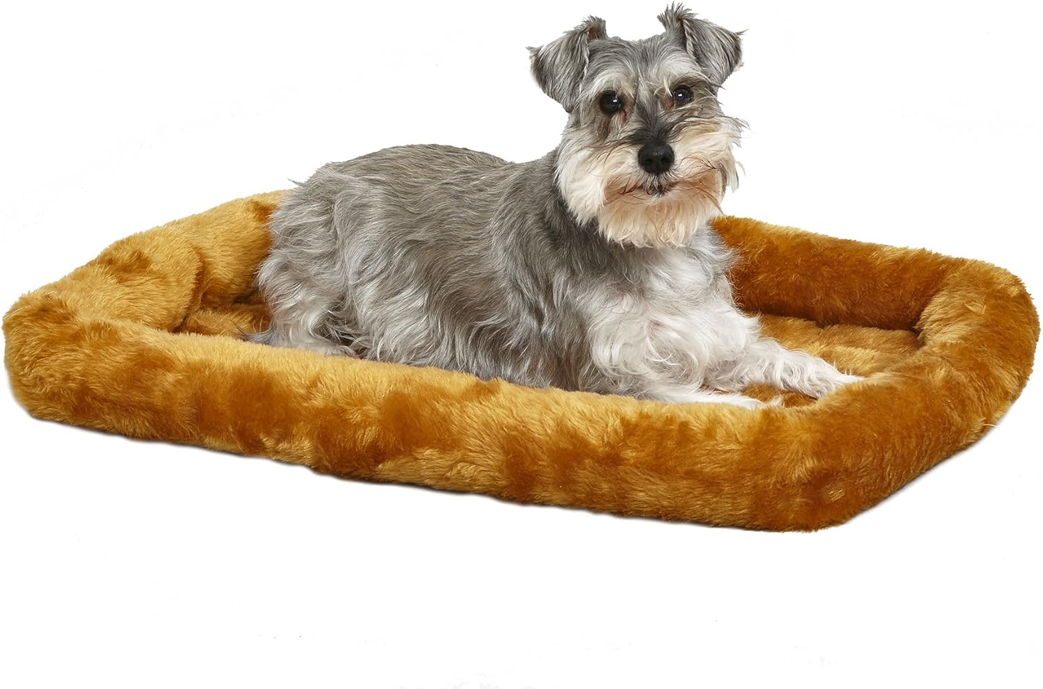 18L-Inch White Fleece Dog or Cat Bed with Comfortable Bolster, Ideal for Toy Dog Breeds & Fits an 18-Inch Crate, Easy Maintenance Machine Wash & Dry