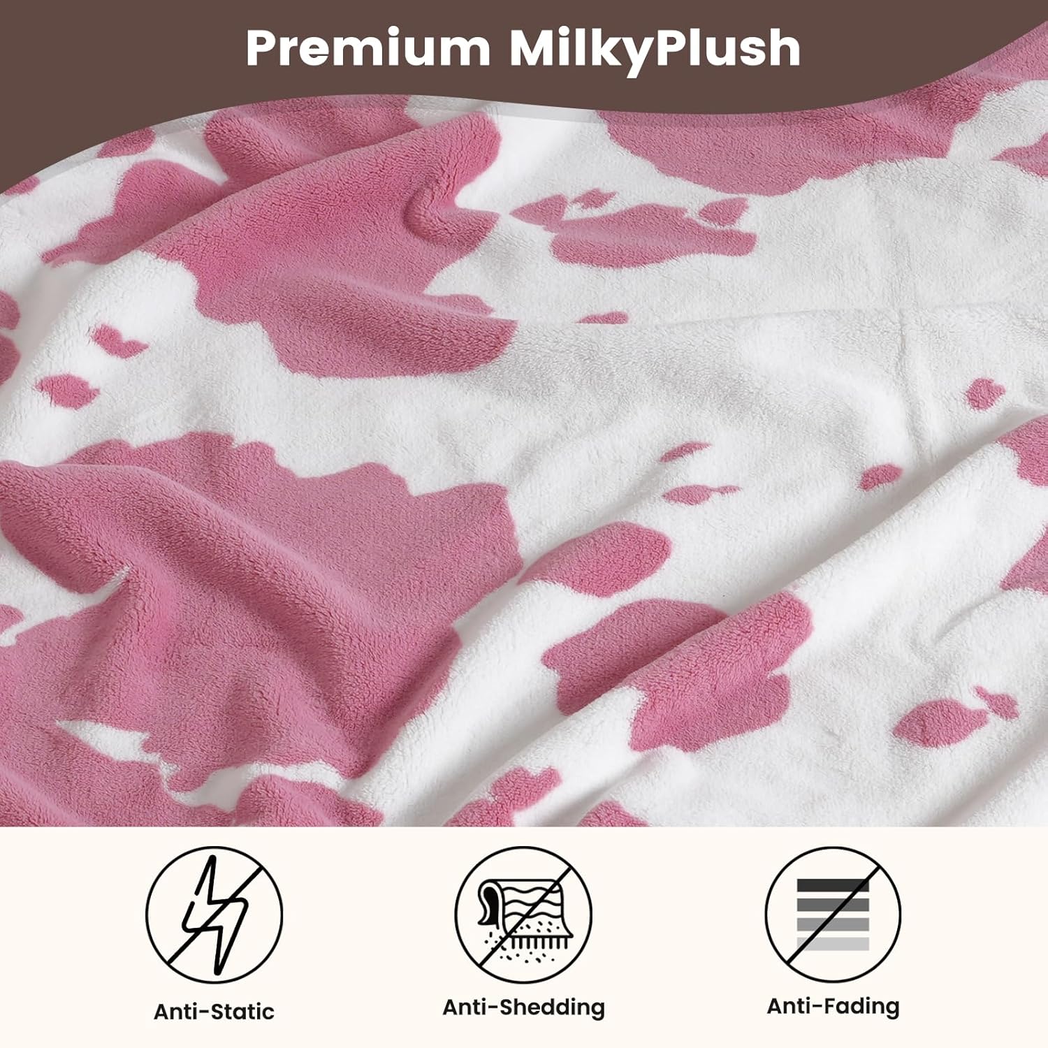 Cozy Bliss Cow Print Fuzzy Throw Blanket for Couch - Thick Soft Warm Non Shedding Fleece Blankets for Western Décor Room, for Kids, Women Men Girls, Teal Blue 50*60