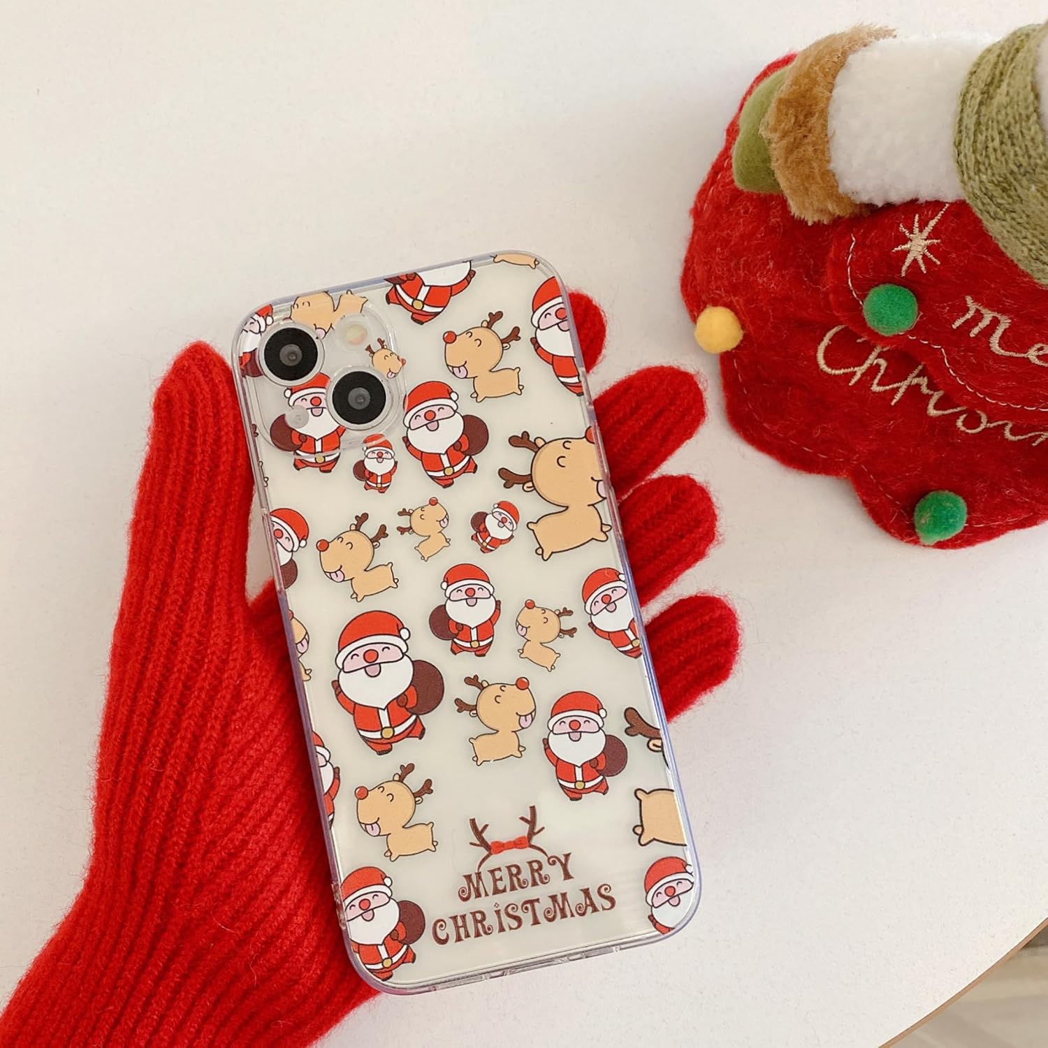 Christmas Phone Case for iPhone 11-17 Cute Merry Christmas Pattern Case Compatible with Magsafe Red Xmas Santa Tree Candy Pattern Cover for Women and Girls - Gingerbread
