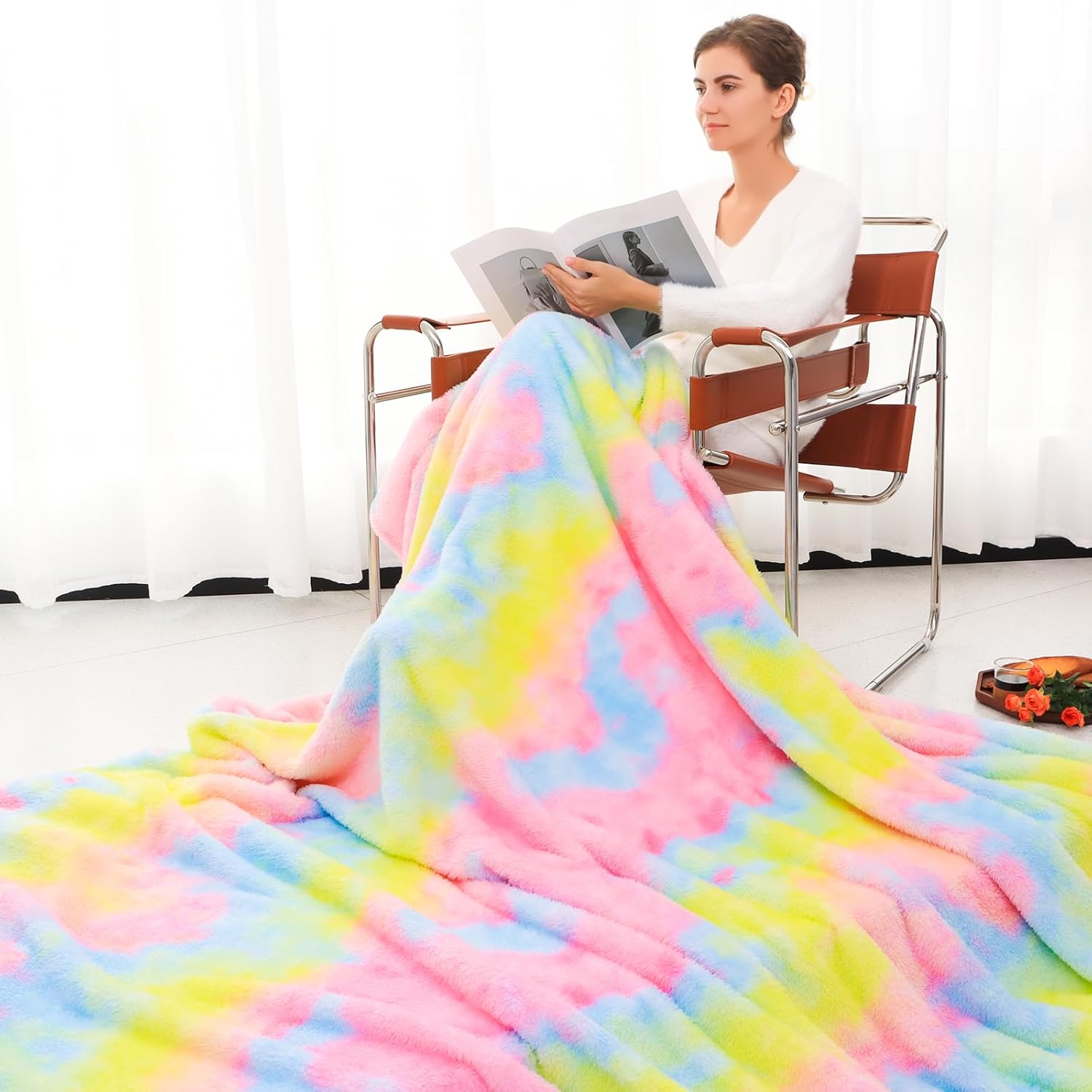 MUGD Blankets Fuzzy Soft Fleece Throw Blanket Cozy Soft Warm Throw Blanket for Bed