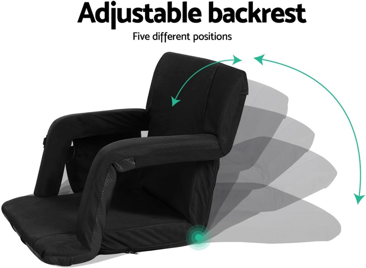 Artiss 2X Floor Chair, Adjustable Futon Lounge Sofa Bed Cushions Recliner Folding Stadium Chairs Cushion Couch Bed Outdoor Bedroom Living Room Furniture, Soft Backrest Easy Carry Space Saving Grey