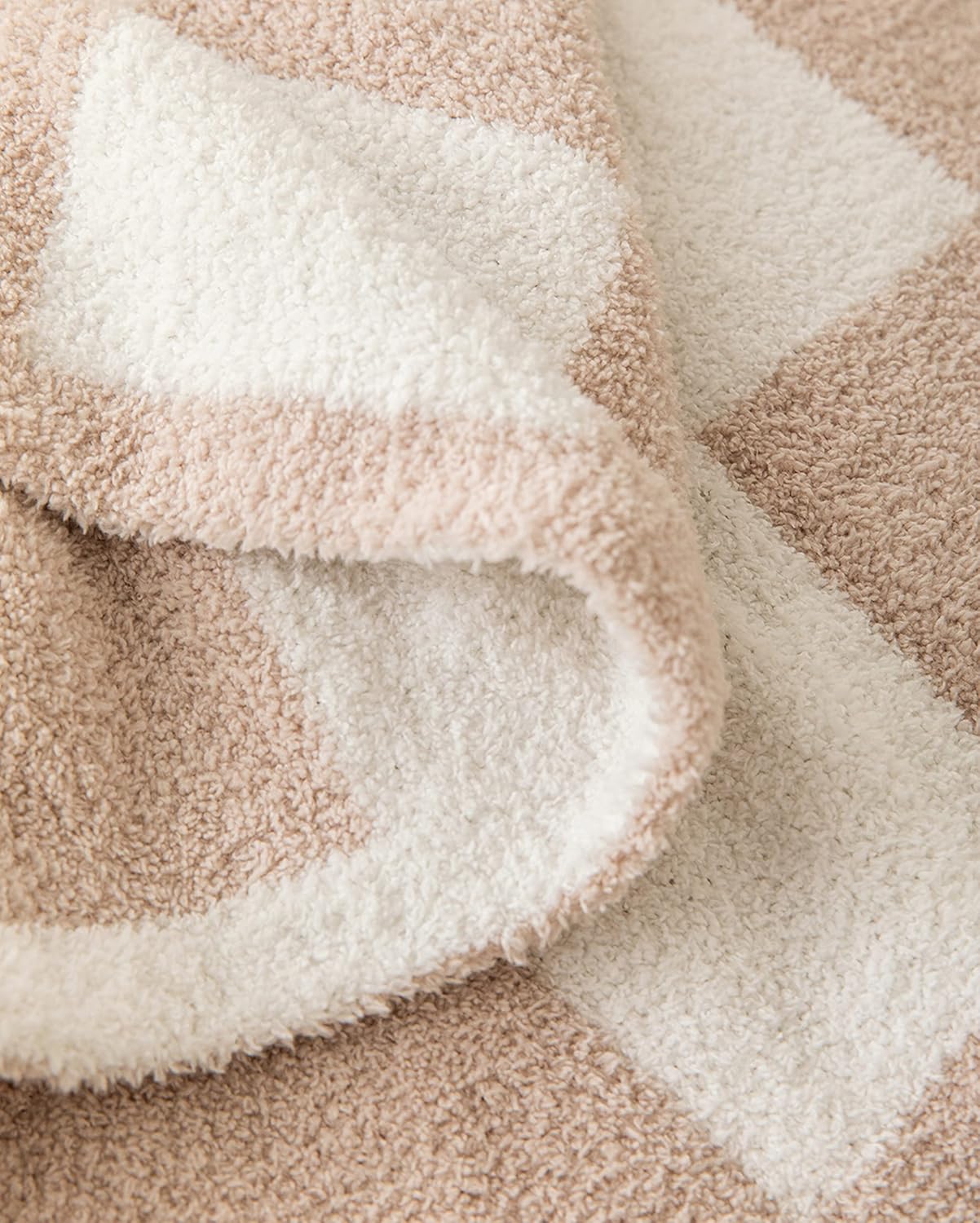 REPRECONF ZASTION Plaid Throw Blanket Ultra Soft Cozy Microfiber Knitted Lightweight Fleece Blanket for Couch Bed Travel Cream 130cm x 150cm