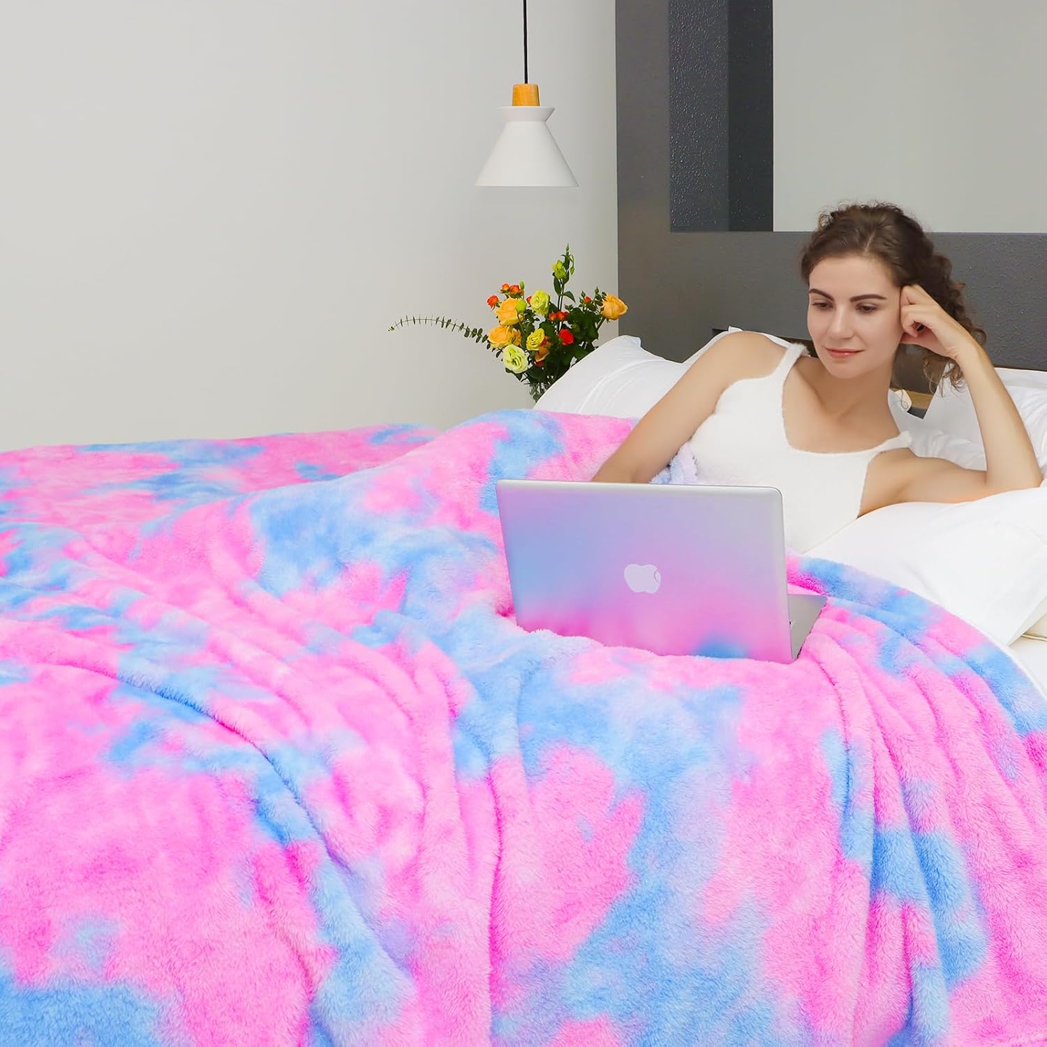 MUGD Blankets Fuzzy Soft Fleece Throw Blanket Cozy Soft Warm Throw Blanket for Bed