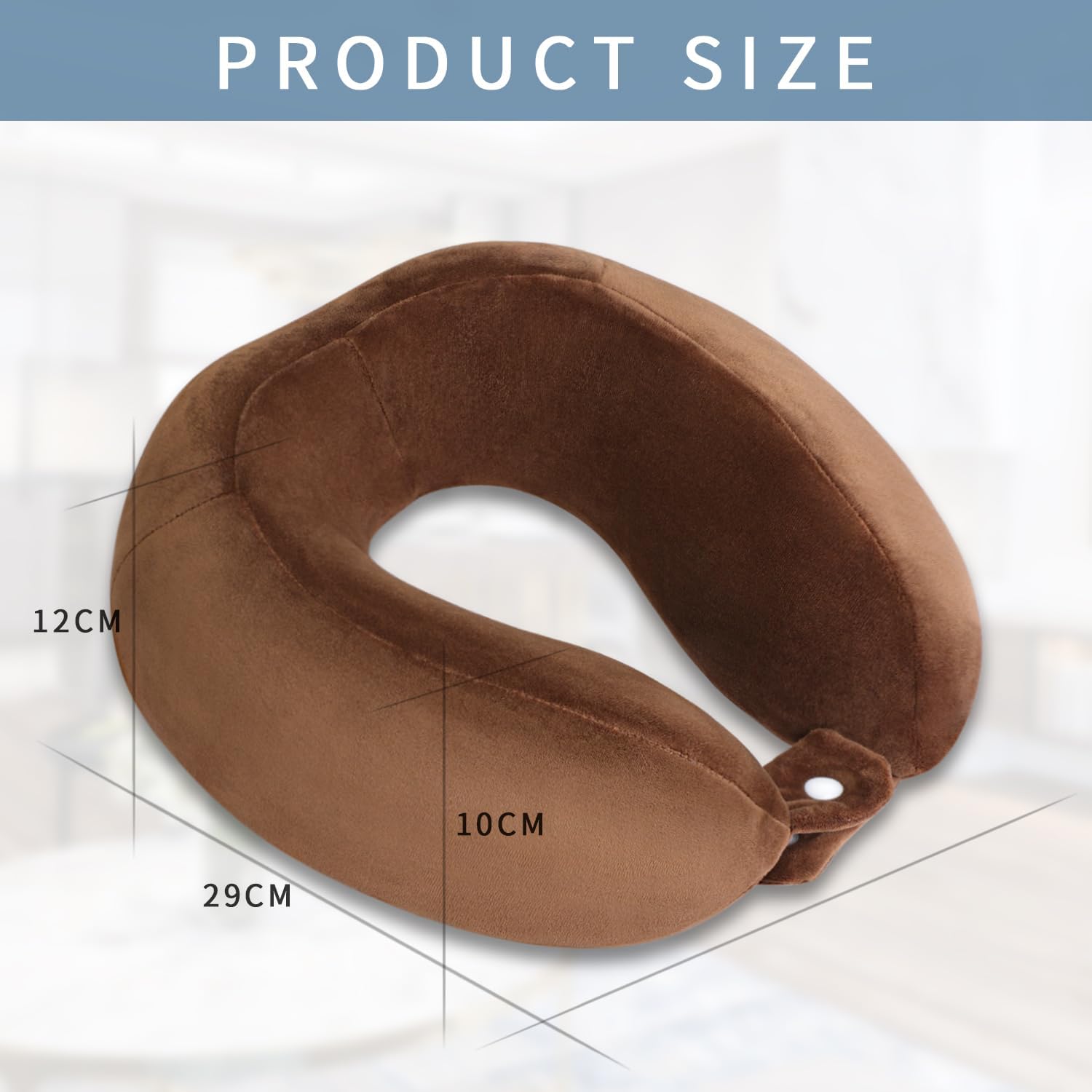 Travel Neck Pillows Adjustable U-Shaped Memory Foam Airplane Pillows Support Headrest and Neck Removable Breathable Neck Pillow for Car Office Home Camping Use Purple Color