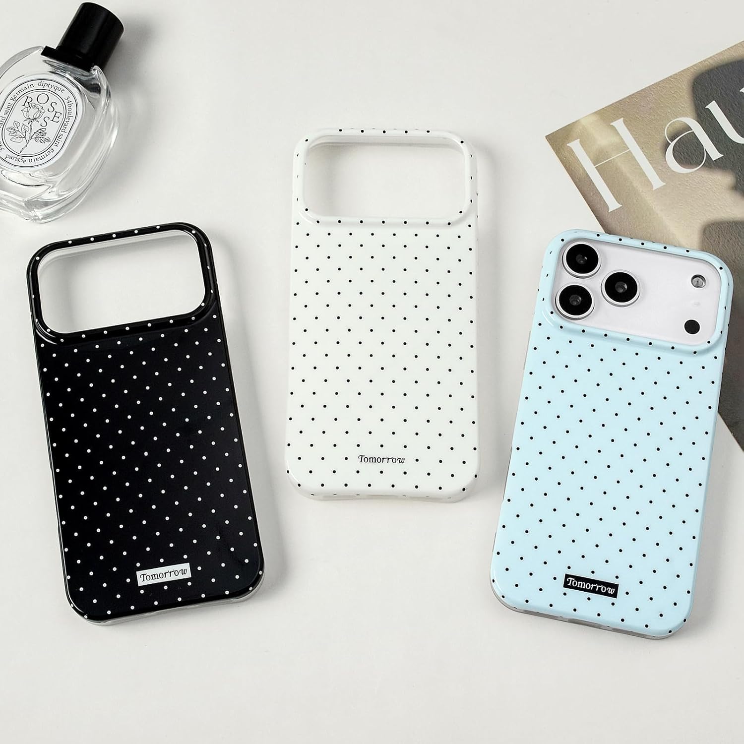 Sloveic for iPhone 16 Case with Cute Fashion Polka Dot Aesthetics Design Simple Case for Soft TPU Slim Protection Cover for Women Girls-White
