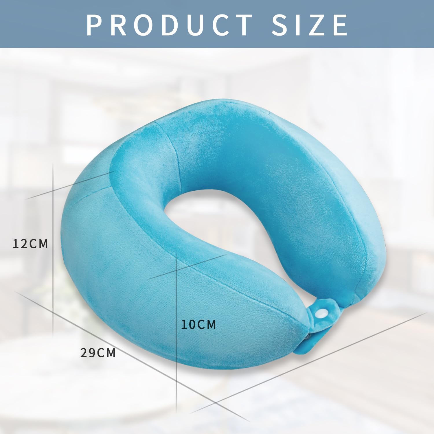 Travel Neck Pillows Adjustable U-Shaped Memory Foam Airplane Pillows Support Headrest and Neck Removable Breathable Neck Pillow for Car Office Home Camping Use Purple Color