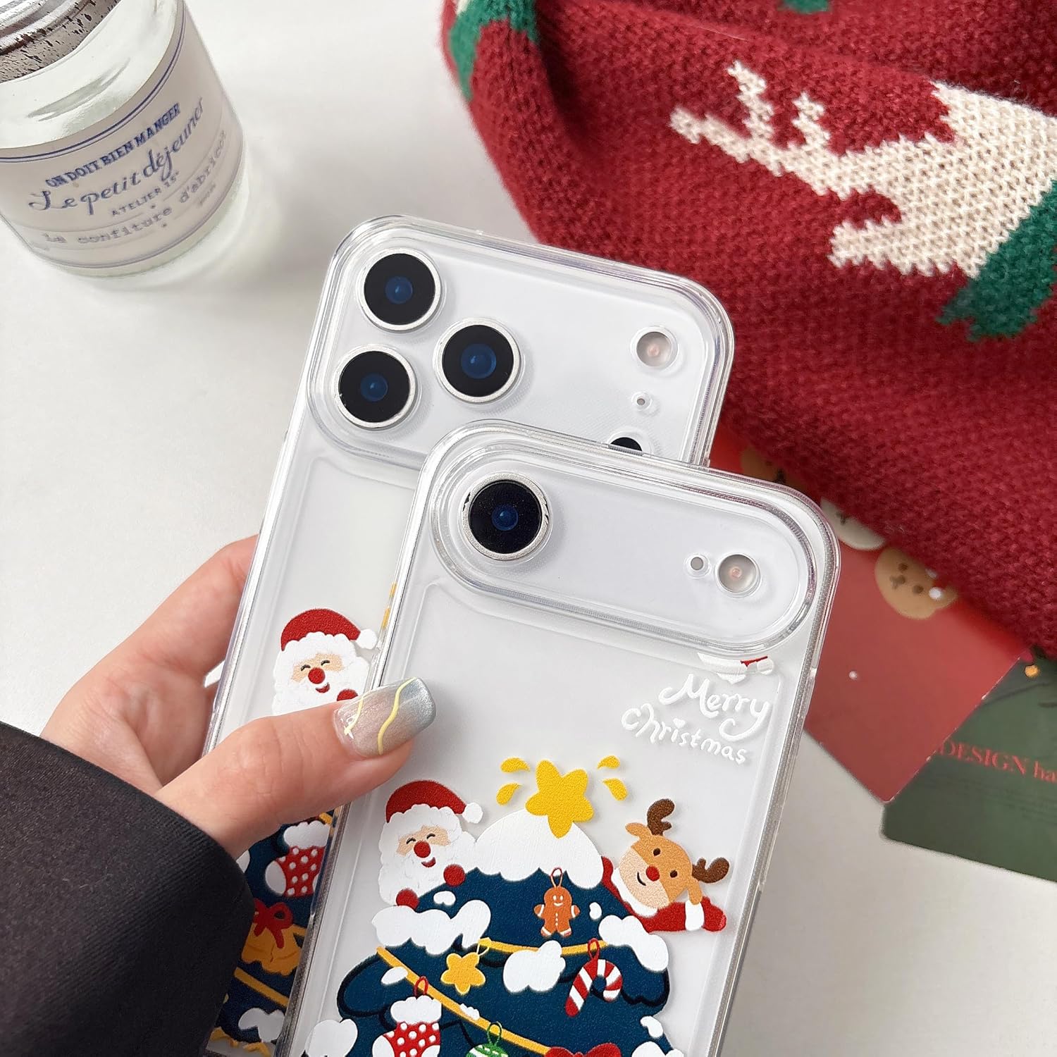 Christmas Phone Case for iPhone 11-17 Cute Merry Christmas Pattern Case Compatible with Magsafe Red Xmas Santa Tree Candy Pattern Cover for Women and Girls - Gingerbread