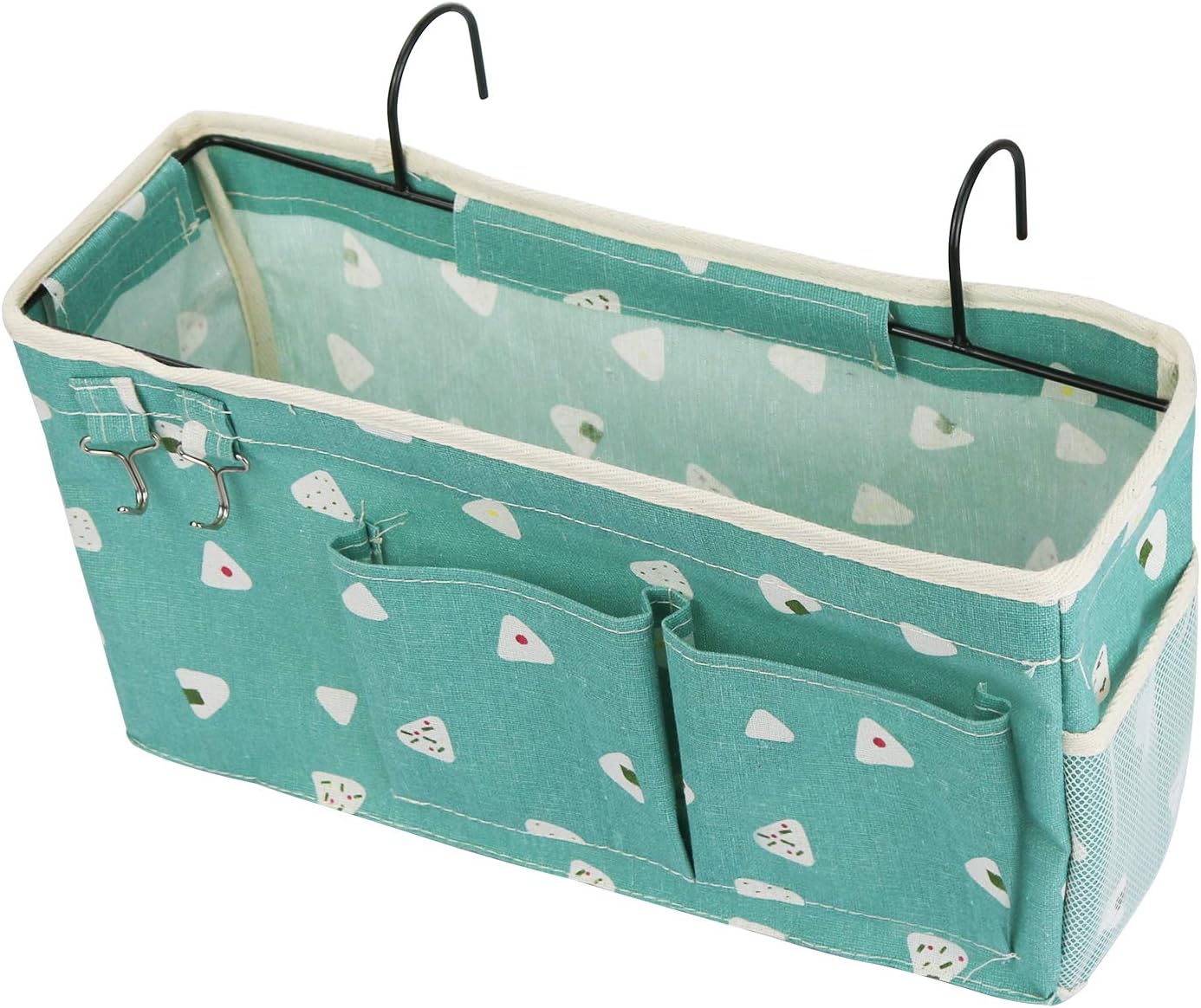 Loghot Bedside Caddy/Bedside Storage Bag Hanging Organizer for Bunk and Hospital Beds,Dorm Rooms Bed Rails,Can be Placed Glasses,Books,Mobile Phones,Keys (Light Pink)