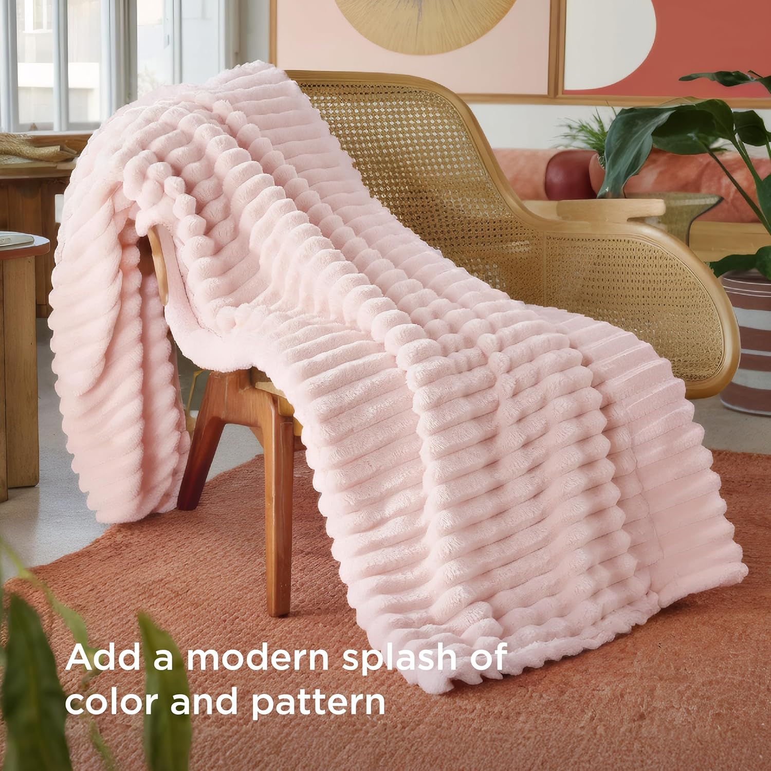 Bedsure Blanket for Couch, Super Cozy Soft Throw Blankets for Women, Cute Small Plush Fleece Throws for Girls, Off White, 50x60 Inches