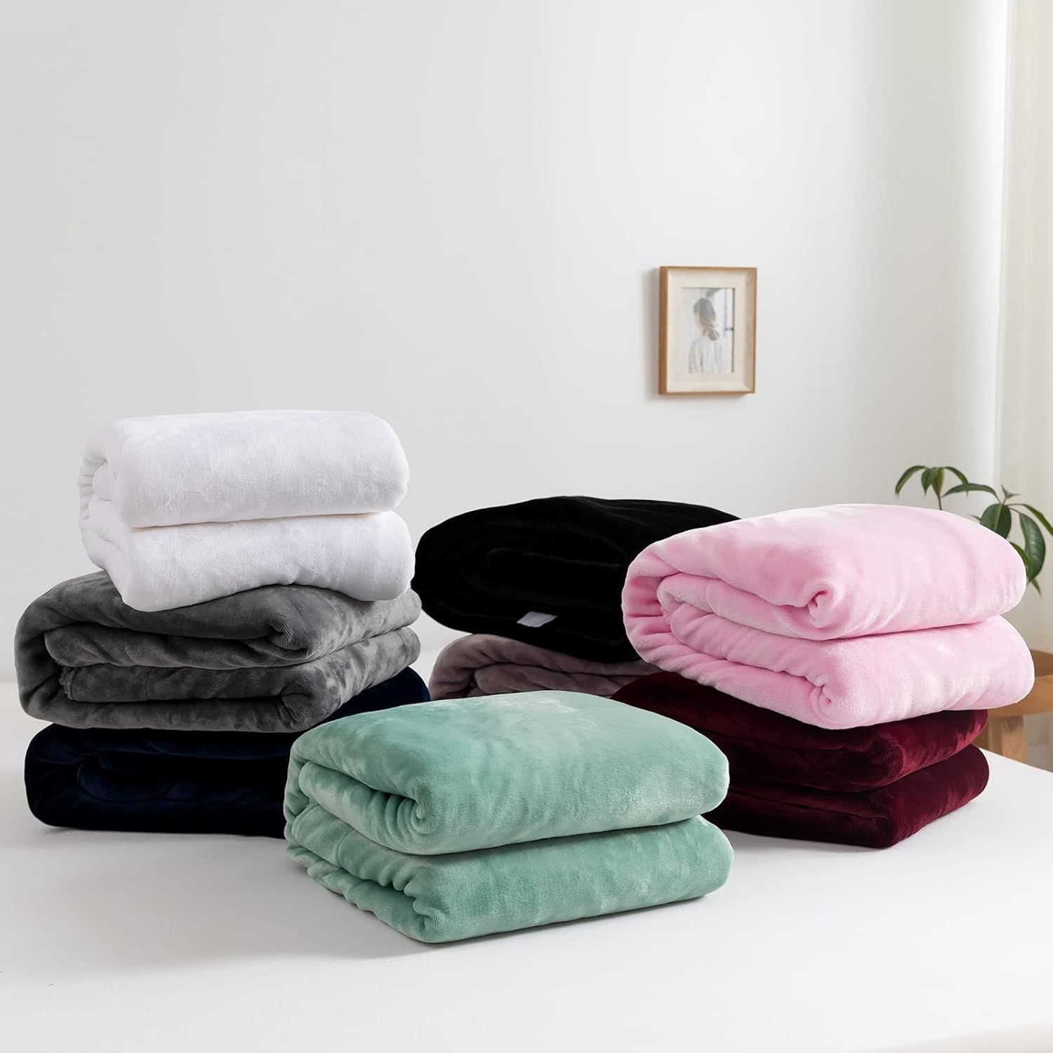 NEWCOSPLAY Super Soft Throw Blanket Deep Purple Rainbow Premium Silky Flannel Fleece Leaves Pattern Lightweight Bed Blanket All Season Use (Deep Purple Rainbow, Throw(50x60))