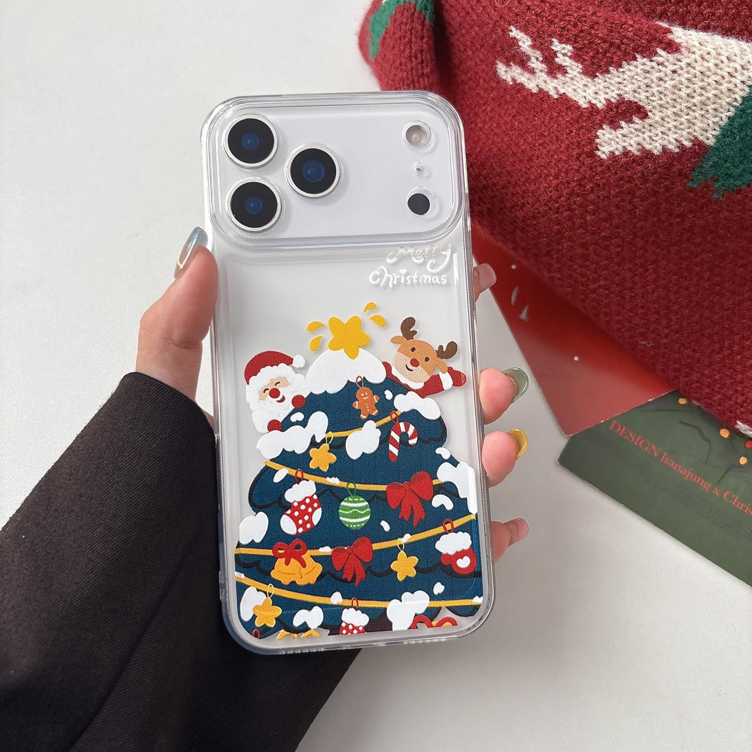 Christmas Phone Case for iPhone 11-17 Cute Merry Christmas Pattern Case Compatible with Magsafe Red Xmas Santa Tree Candy Pattern Cover for Women and Girls - Gingerbread