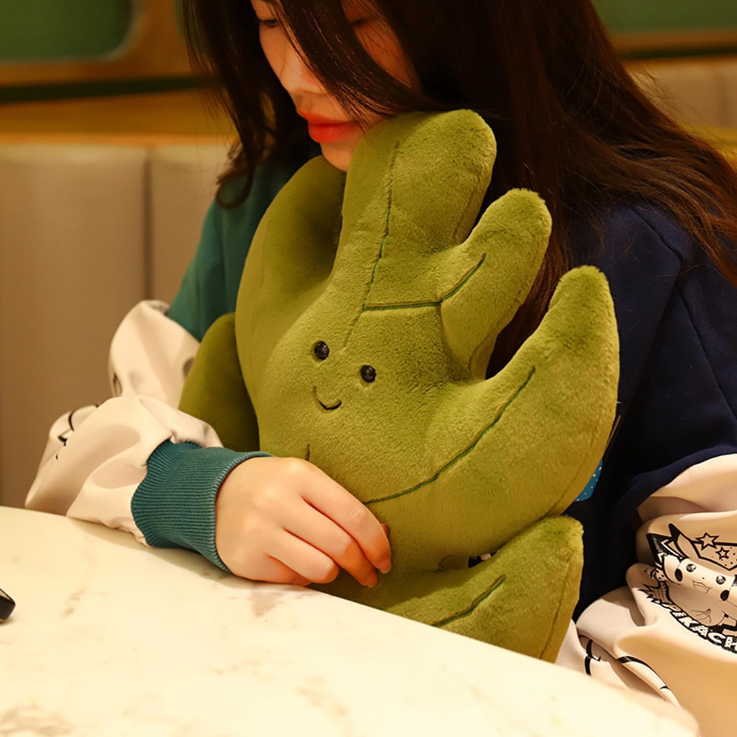 TONGSONG Soft Plush Maple Leaf Pillow Stuffed Animal Toy Plushies Home Decor for Lover on Birthday and Holiday