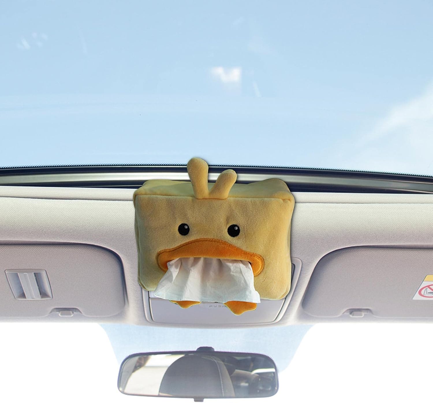 Baogao Cartoon Plush Animals Tissue Box, Cute Paper Holder for Car, Universal Vehicle Backseat Plush Tissue Organizer