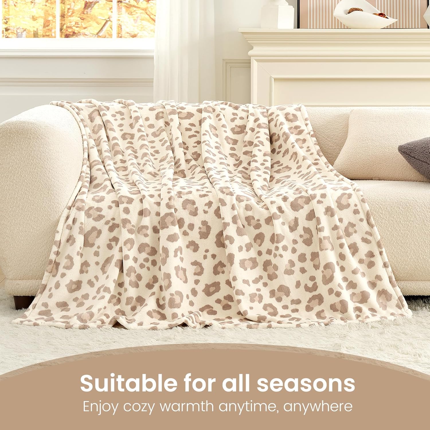 Cozy Bliss Cow Print Fuzzy Throw Blanket for Couch - Thick Soft Warm Non Shedding Fleece Blankets for Western Décor Room, for Kids, Women Men Girls, Teal Blue 50*60