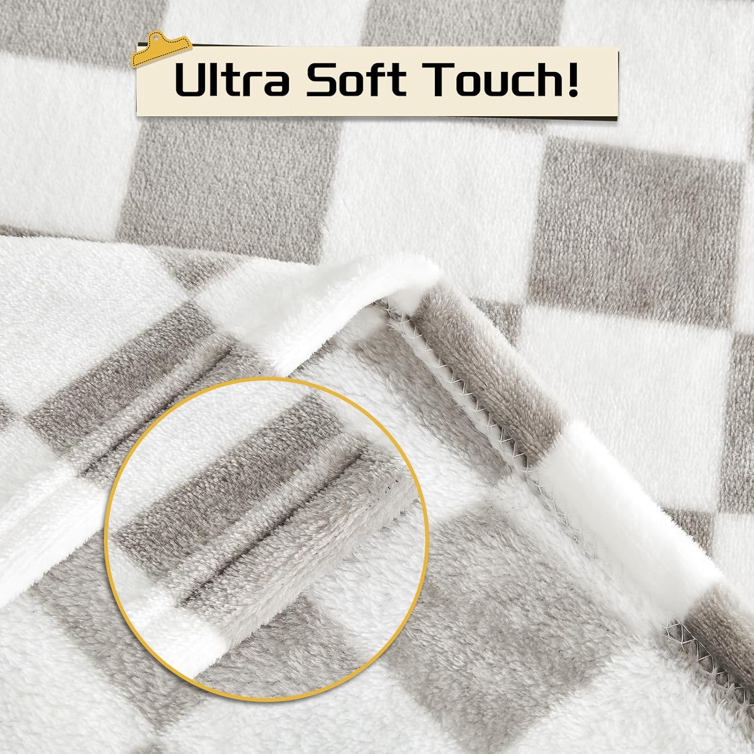 Yurhap Checkered Baby Blanket Fleece Baby Blankets for Boys, Ultra Soft Cozy Fluffy Infant Toddler Newborn Receiving Blankets for Crib Stroller, 30''x40'', Blue