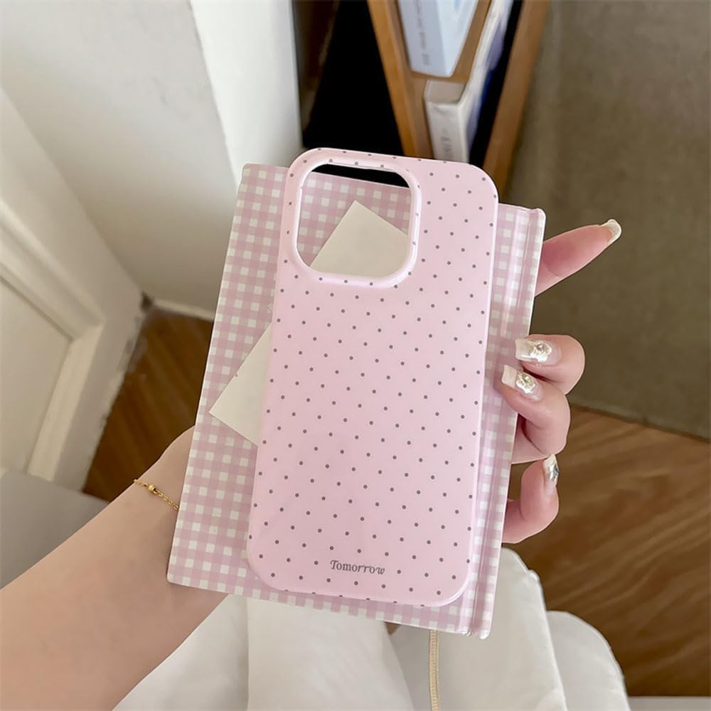 Sloveic for iPhone 16 Case with Cute Fashion Polka Dot Aesthetics Design Simple Case for Soft TPU Slim Protection Cover for Women Girls-White