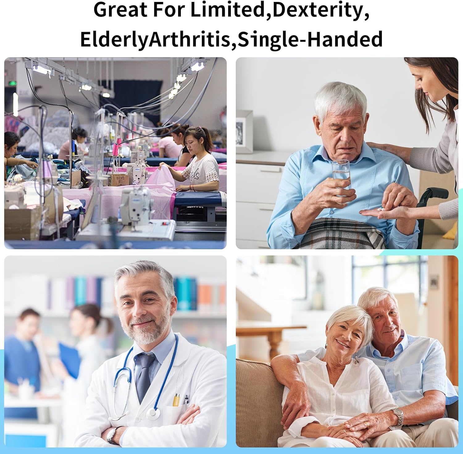 3 Pack Button Hook Tool for Seniors & Arthritic Hands - One Handed Button Assist Device with Comfort Grip Handle, Zipper Pull Helper - Dressing Aid for Shirts, Pants, Wedding Dresses