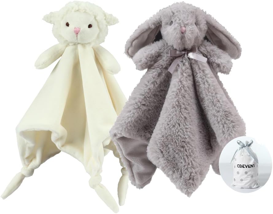 CREVENT Minky Baby Blanket for Girls Boys, Soft Plush Receiving Blanket for Newborns - 76x102cm (Animal)