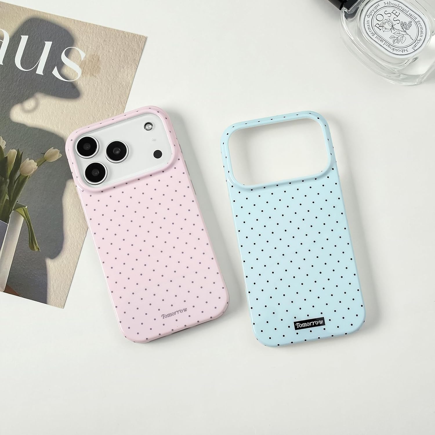 Sloveic for iPhone 16 Case with Cute Fashion Polka Dot Aesthetics Design Simple Case for Soft TPU Slim Protection Cover for Women Girls-White