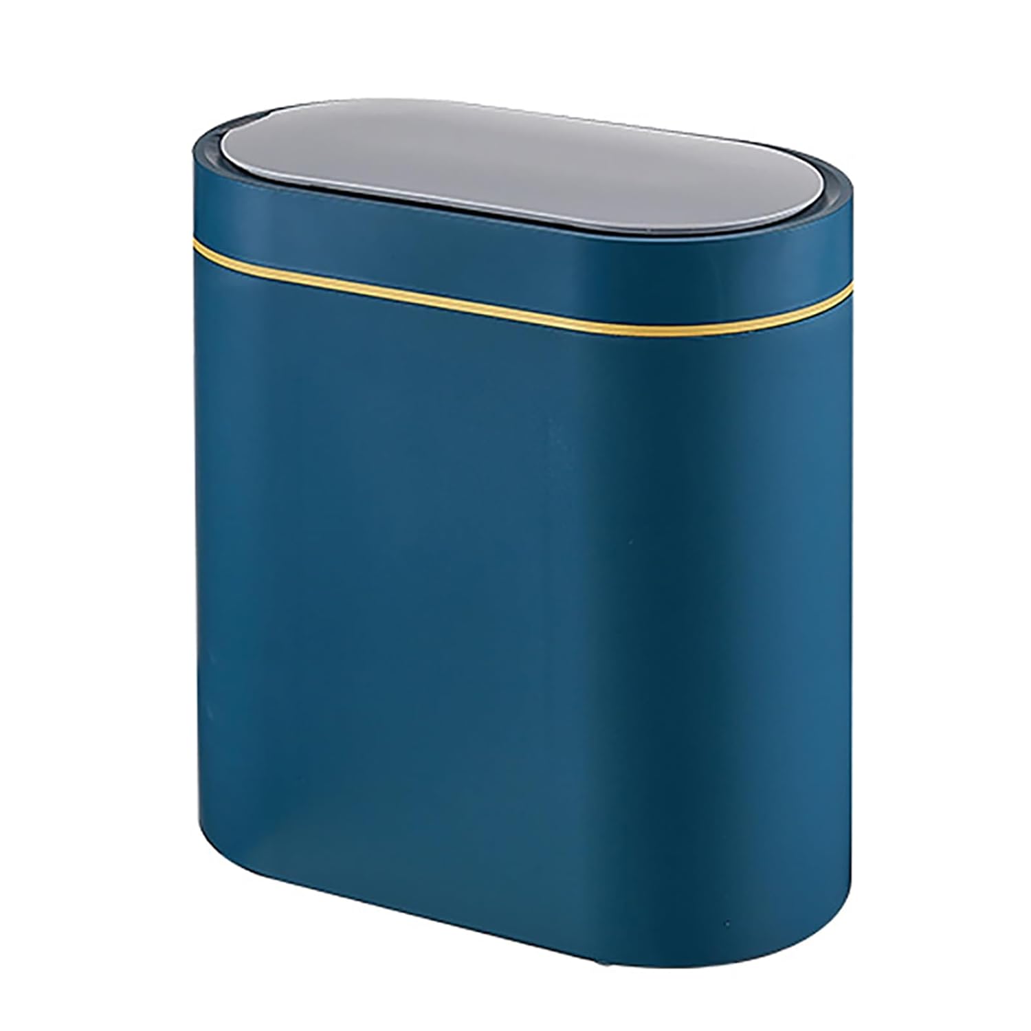 Automatic Trash Bin with Lid, Motion Sensor Garbage Can, 7 Liter Slim Plastic Wastebasket Rubbish Bin for Kitchen, Living Room, Bedroom, Office, White(No Battery)