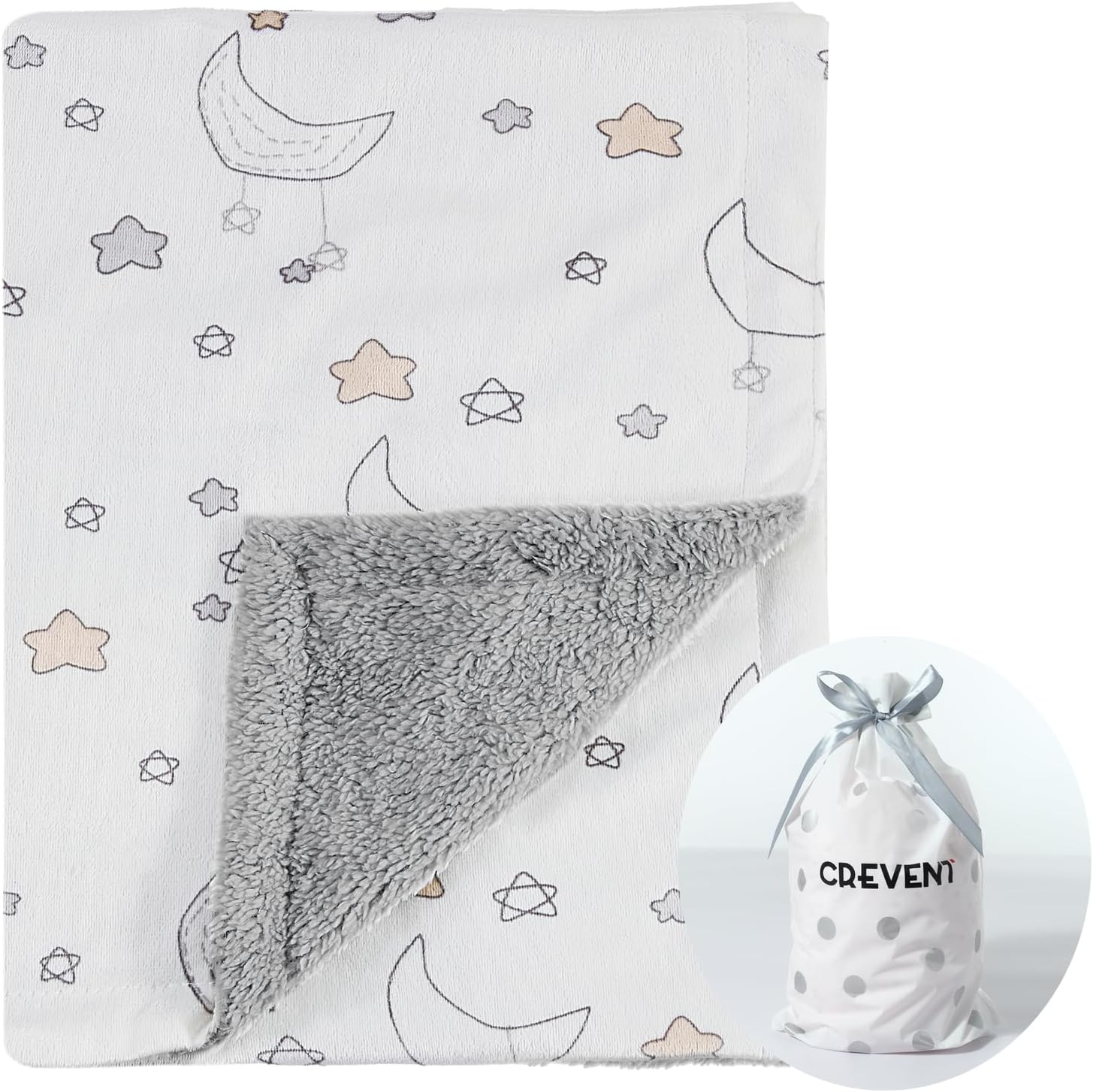CREVENT Minky Baby Blanket for Girls Boys, Soft Plush Receiving Blanket for Newborns - 76x102cm (Animal)