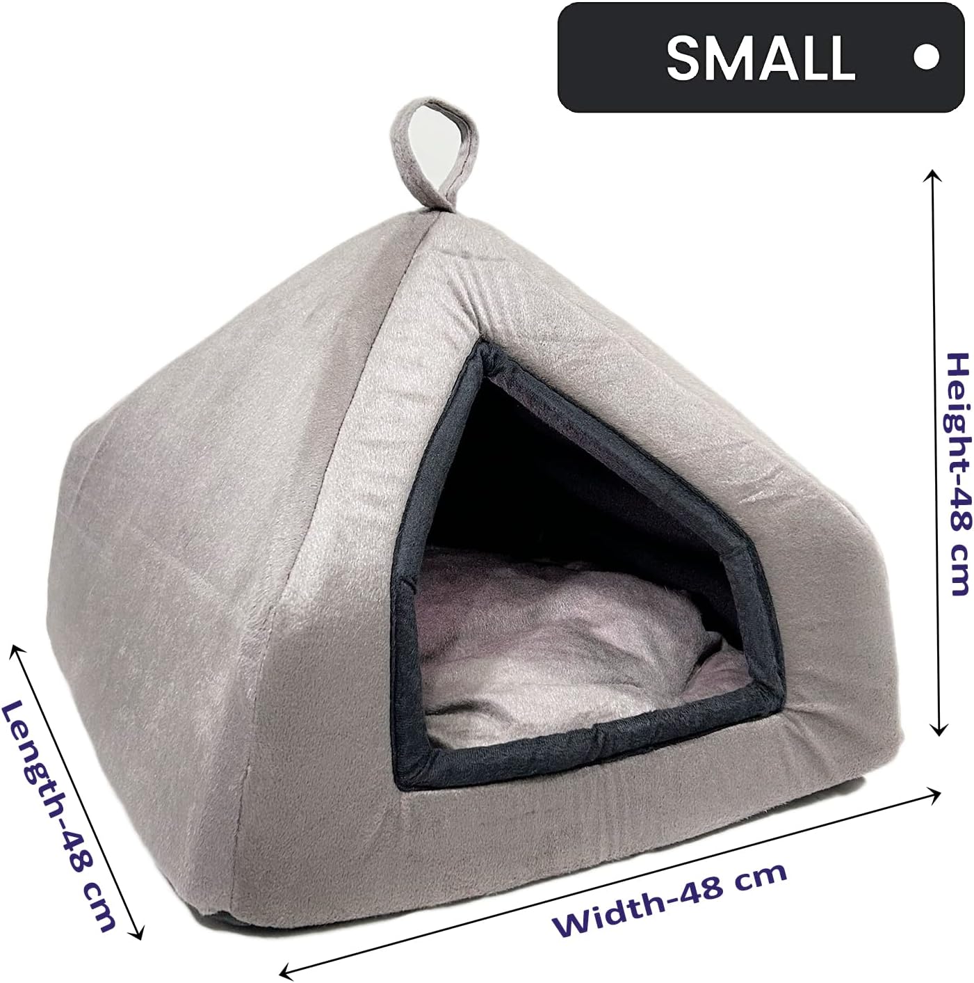 18L-Inch White Fleece Dog or Cat Bed with Comfortable Bolster, Ideal for Toy Dog Breeds & Fits an 18-Inch Crate, Easy Maintenance Machine Wash & Dry