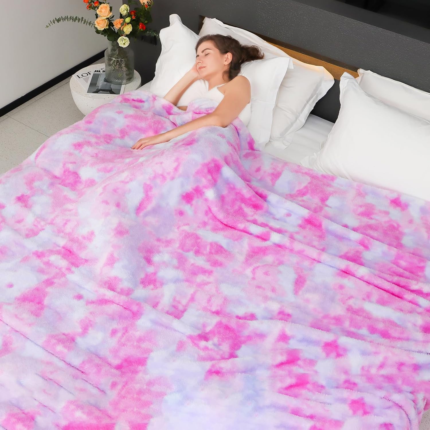 MUGD Blankets Fuzzy Soft Fleece Throw Blanket Cozy Soft Warm Throw Blanket for Bed