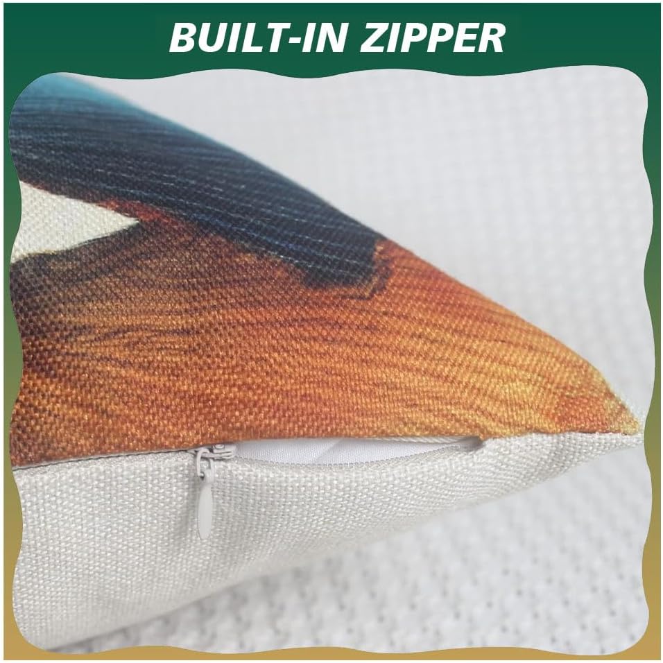 4Pcs Boho Cushion Cover, 45 x 45 cm,Mid Century Abstract Aesthetic Navy Blue Burnt Orange Cushion Covers Geometric Minimalist Modern Art Linen Cushion for Sofa Couch Home