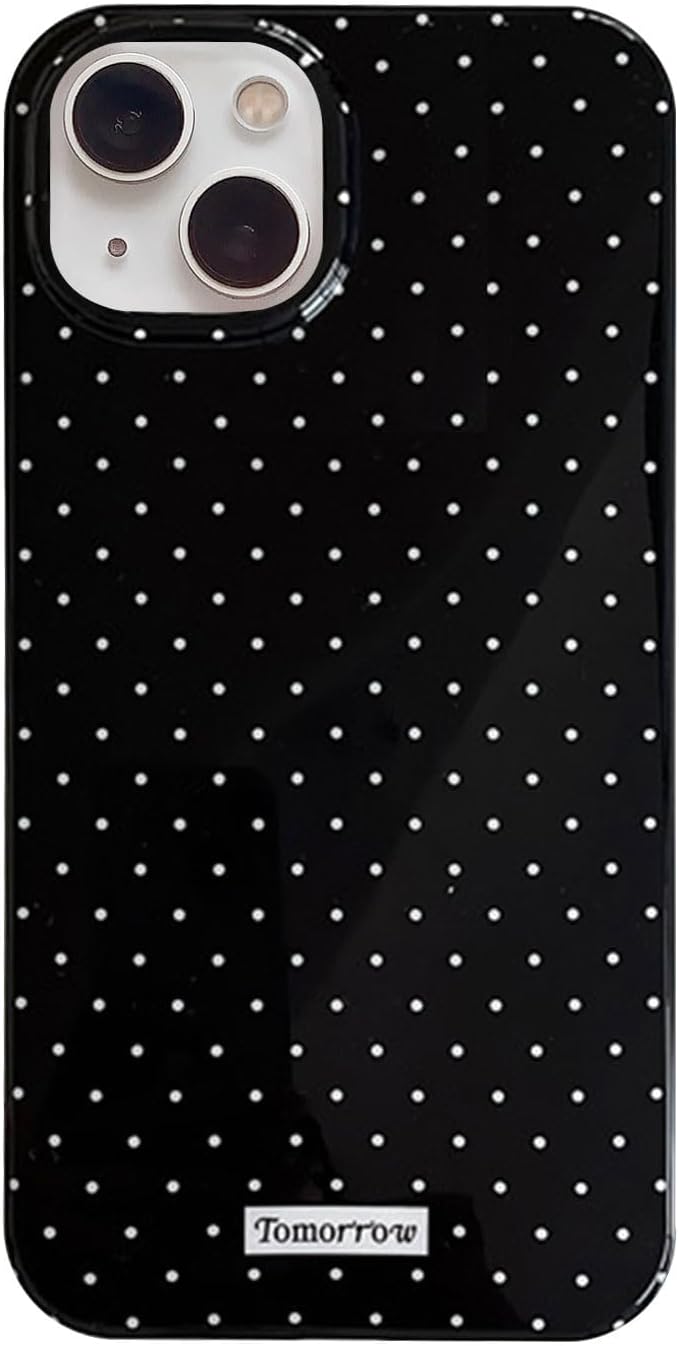 Sloveic for iPhone 16 Case with Cute Fashion Polka Dot Aesthetics Design Simple Case for Soft TPU Slim Protection Cover for Women Girls-White