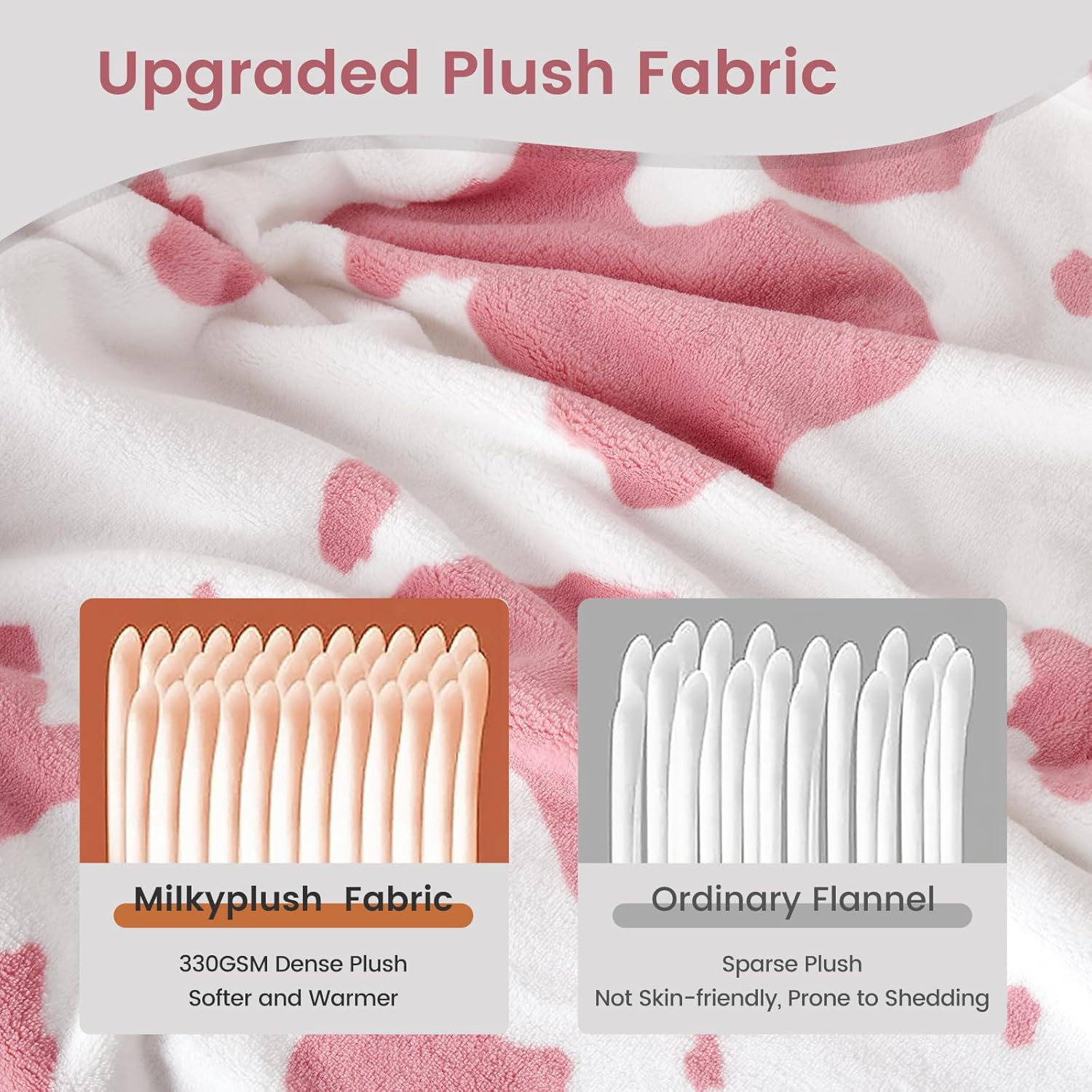 Cozy Bliss Cow Print Fuzzy Throw Blanket for Couch - Thick Soft Warm Non Shedding Fleece Blankets for Western Décor Room, for Kids, Women Men Girls, Teal Blue 50*60