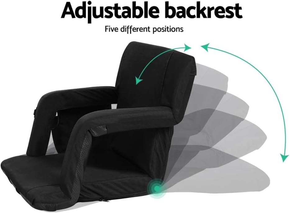 Artiss 2X Floor Chair, Adjustable Futon Lounge Sofa Bed Cushions Recliner Folding Stadium Chairs Cushion Couch Bed Outdoor Bedroom Living Room Furniture, Soft Backrest Easy Carry Space Saving Grey