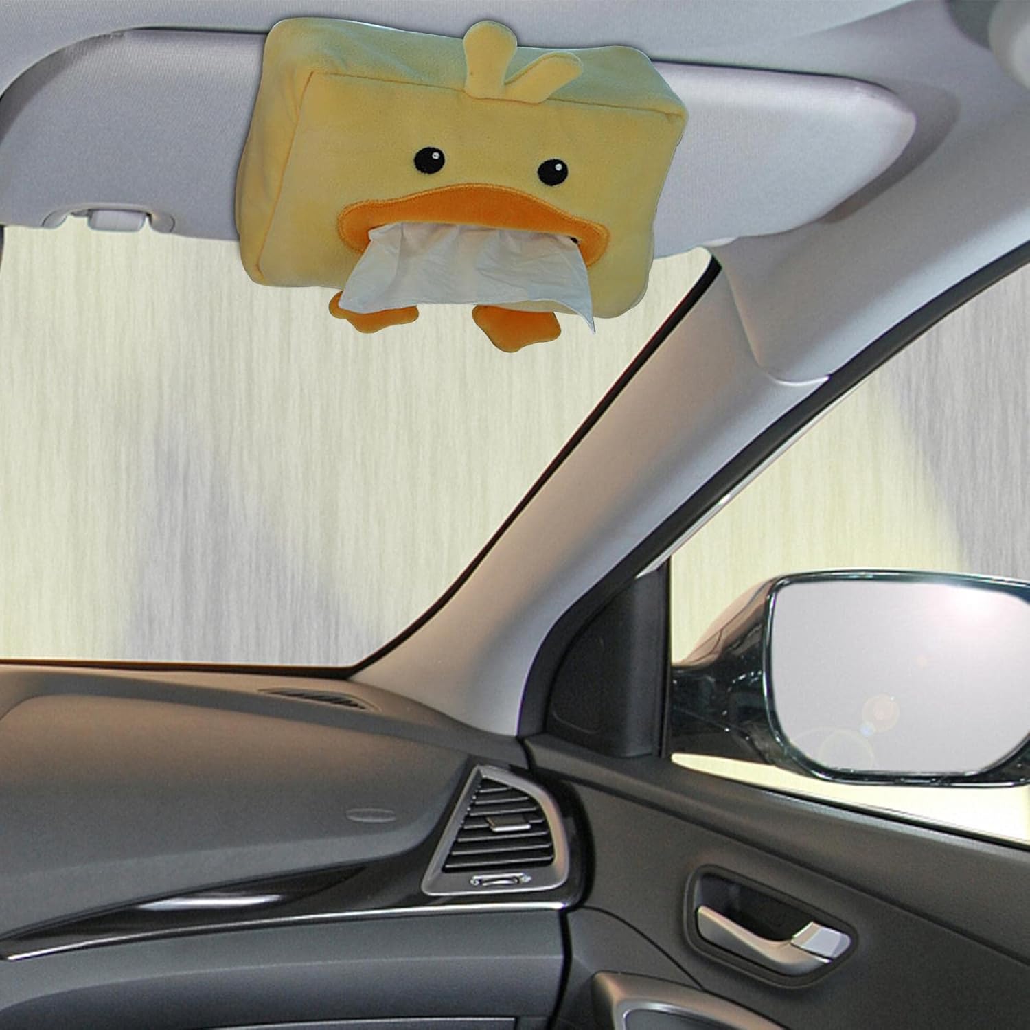 Baogao Cartoon Plush Animals Tissue Box, Cute Paper Holder for Car, Universal Vehicle Backseat Plush Tissue Organizer