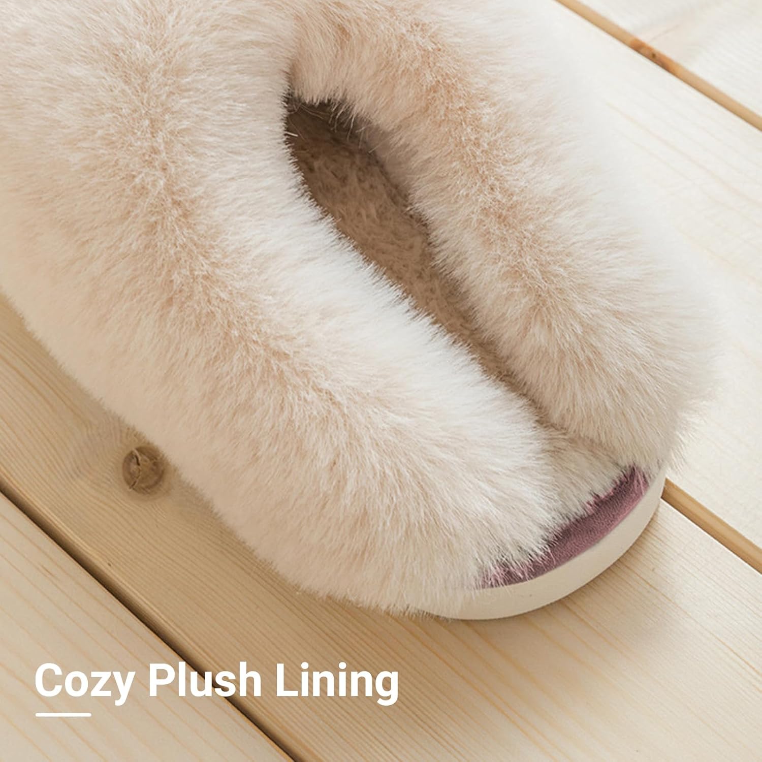 TopG Fuzzy Memory Foam Slippers Fluffy Winter House Slippers Suede Slippers with Faux Fur Collar Indoor Outdoor
