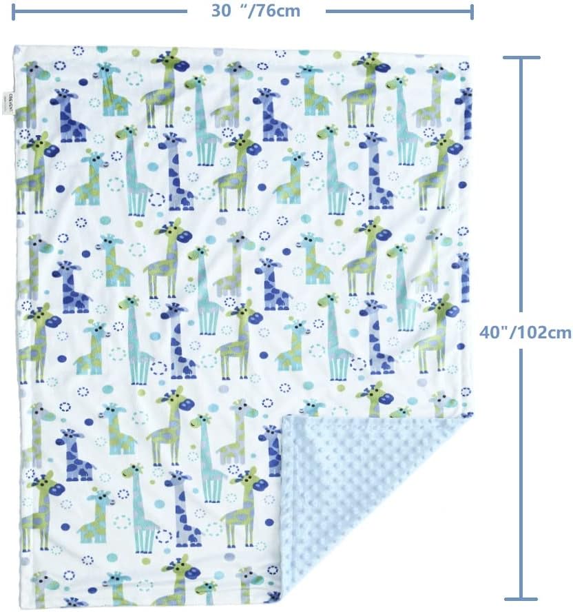 CREVENT Minky Baby Blanket for Girls Boys, Soft Plush Receiving Blanket for Newborns - 76x102cm (Animal)