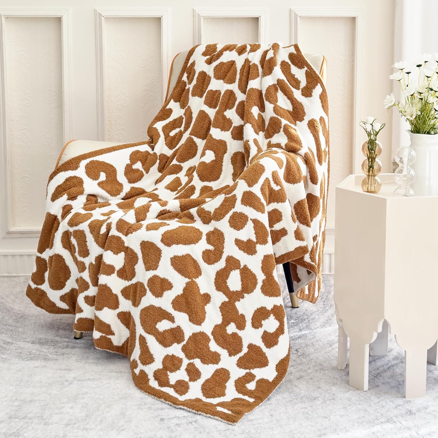 REPRECONF ZASTION Plaid Throw Blanket Ultra Soft Cozy Microfiber Knitted Lightweight Fleece Blanket for Couch Bed Travel Cream 130cm x 150cm