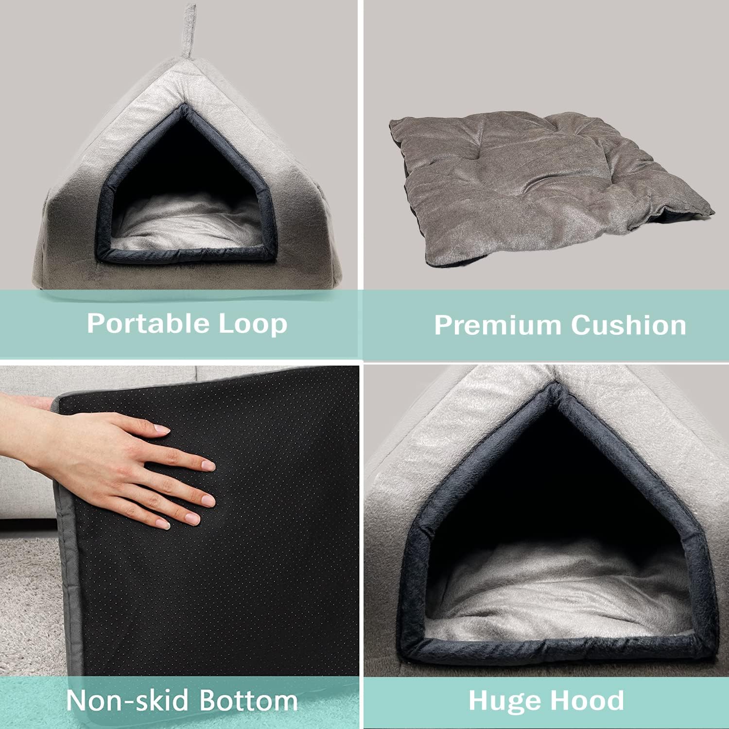 18L-Inch White Fleece Dog or Cat Bed with Comfortable Bolster, Ideal for Toy Dog Breeds & Fits an 18-Inch Crate, Easy Maintenance Machine Wash & Dry