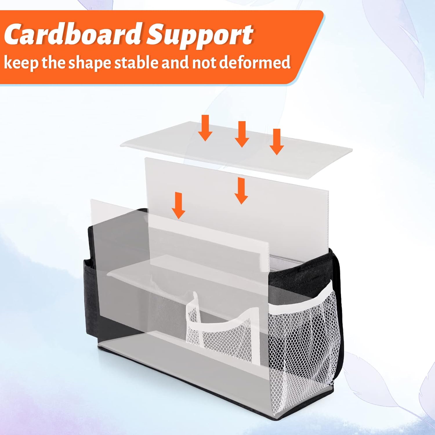 Loghot Bedside Caddy/Bedside Storage Bag Hanging Organizer for Bunk and Hospital Beds,Dorm Rooms Bed Rails,Can be Placed Glasses,Books,Mobile Phones,Keys (Light Pink)