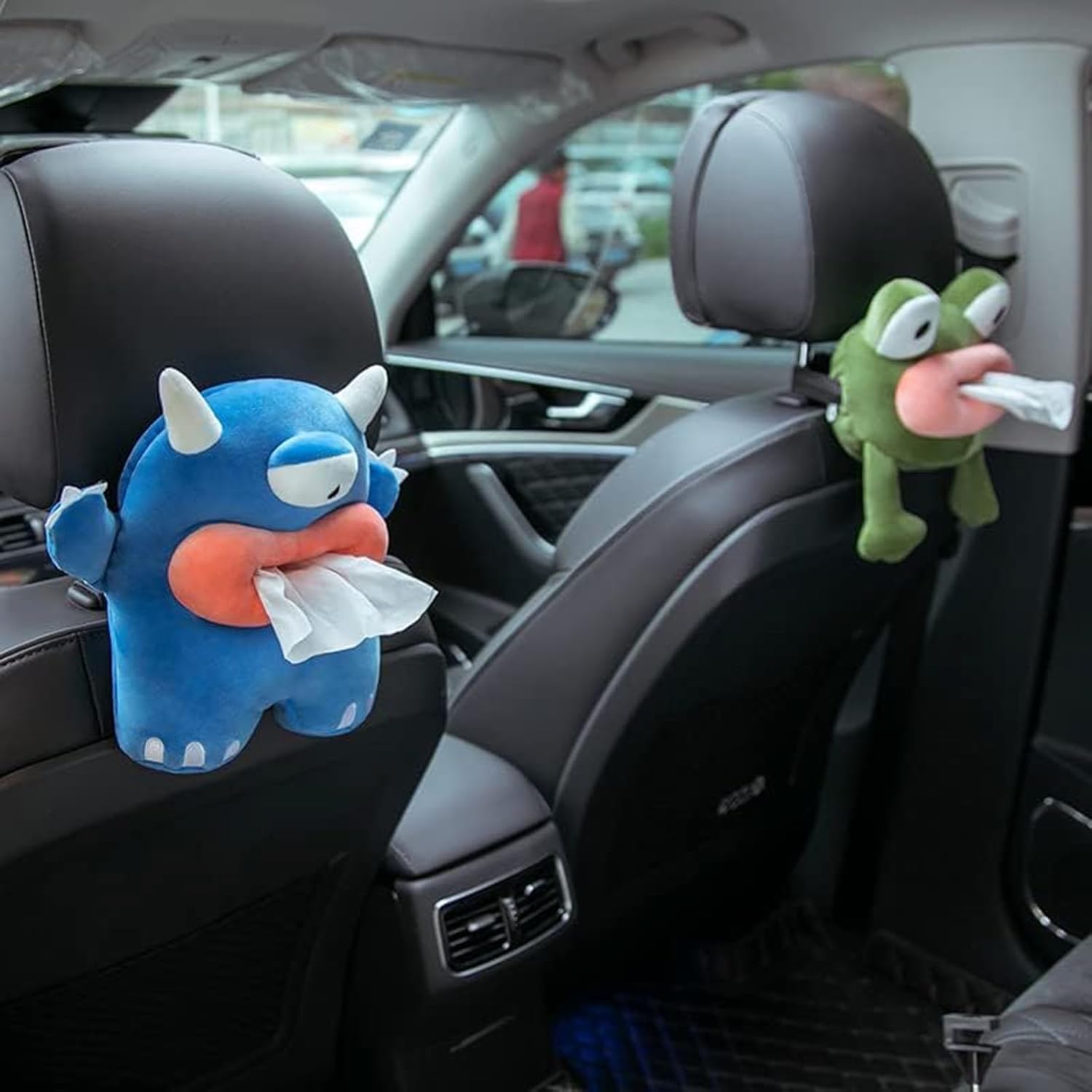 Cartoon Plush Plush Tissue Box for Car, Cute Animals Tissue Bag, Car Tissue Storage Car Decoration, Plush Tissue Organizer for Car Backseat Headrest Armrest Sun Visor Home