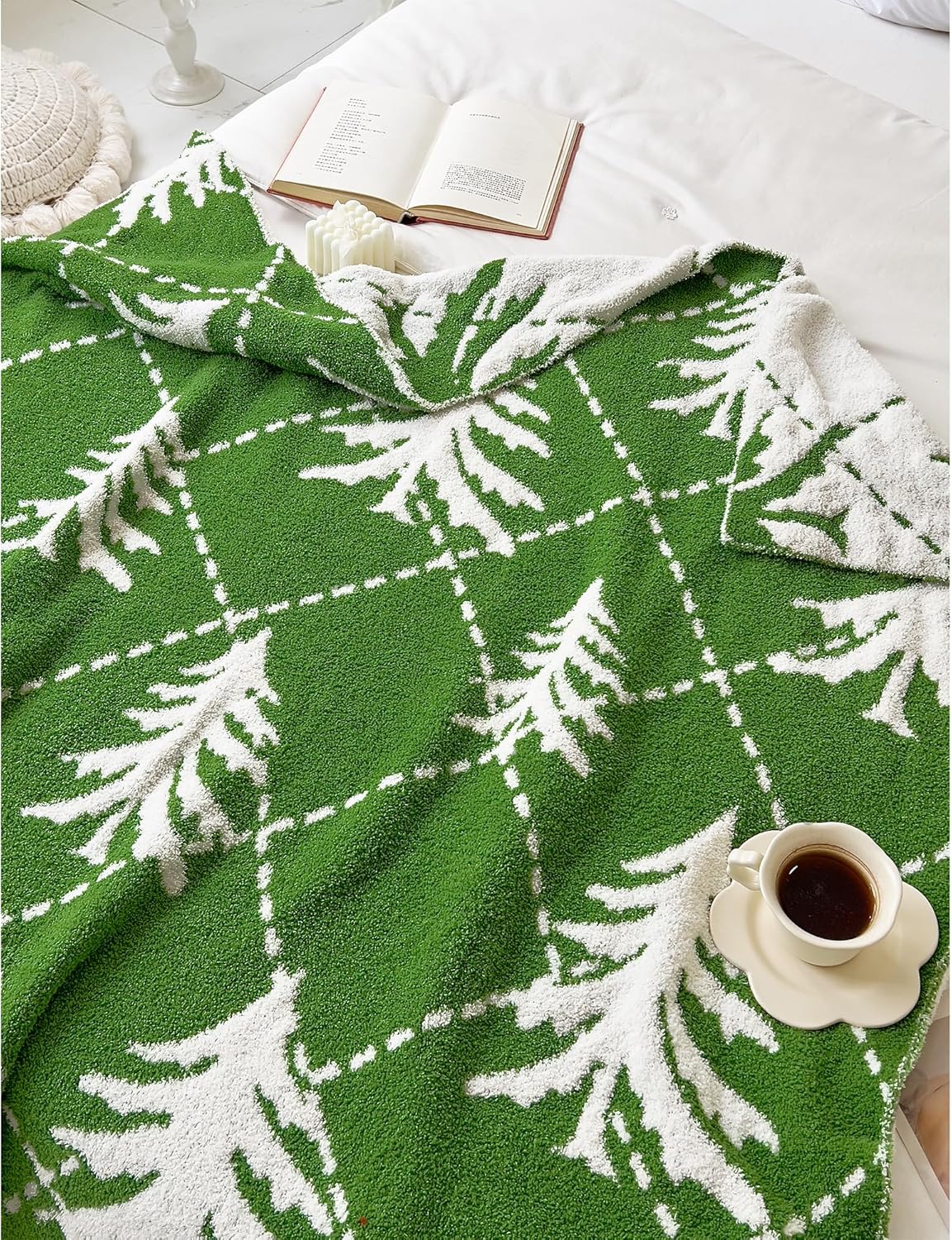 REPRECONF ZASTION Plaid Throw Blanket Ultra Soft Cozy Microfiber Knitted Lightweight Fleece Blanket for Couch Bed Travel Cream 130cm x 150cm