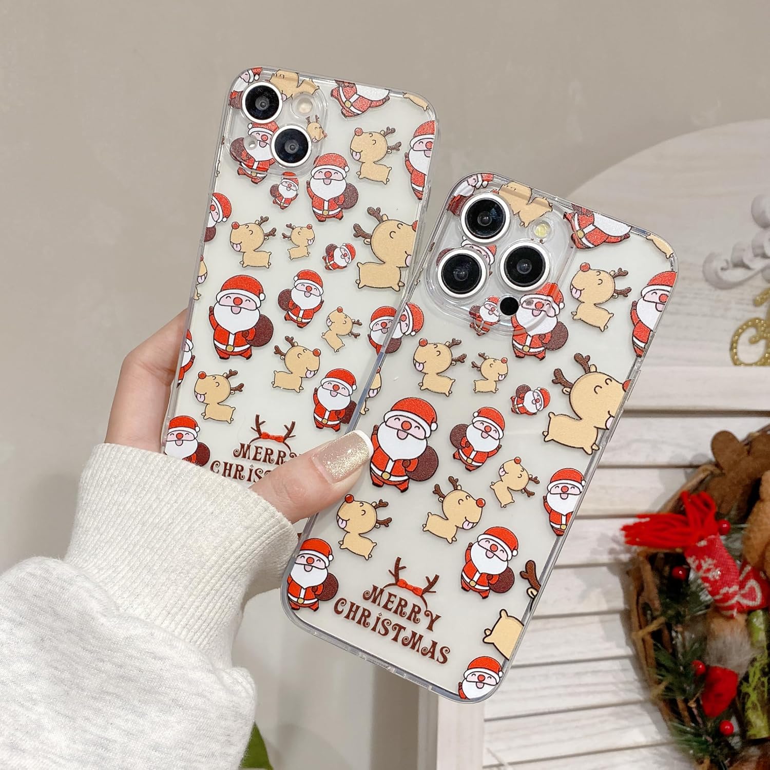 Christmas Phone Case for iPhone 11-17 Cute Merry Christmas Pattern Case Compatible with Magsafe Red Xmas Santa Tree Candy Pattern Cover for Women and Girls - Gingerbread
