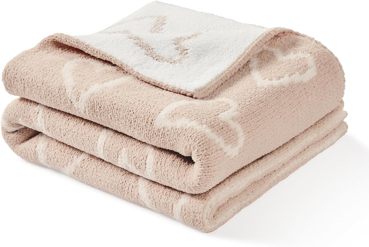 CREVENT Minky Baby Blanket for Girls Boys, Soft Plush Receiving Blanket for Newborns - 76x102cm (Animal)