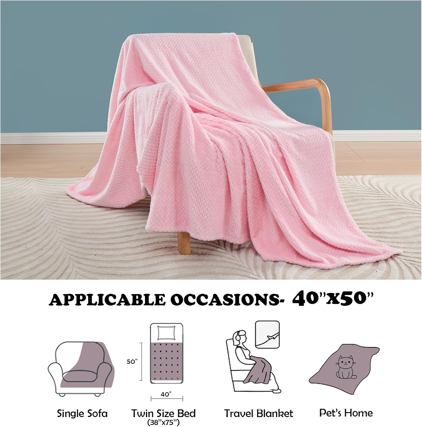 NEWCOSPLAY Super Soft Throw Blanket Deep Purple Rainbow Premium Silky Flannel Fleece Leaves Pattern Lightweight Bed Blanket All Season Use (Deep Purple Rainbow, Throw(50x60))