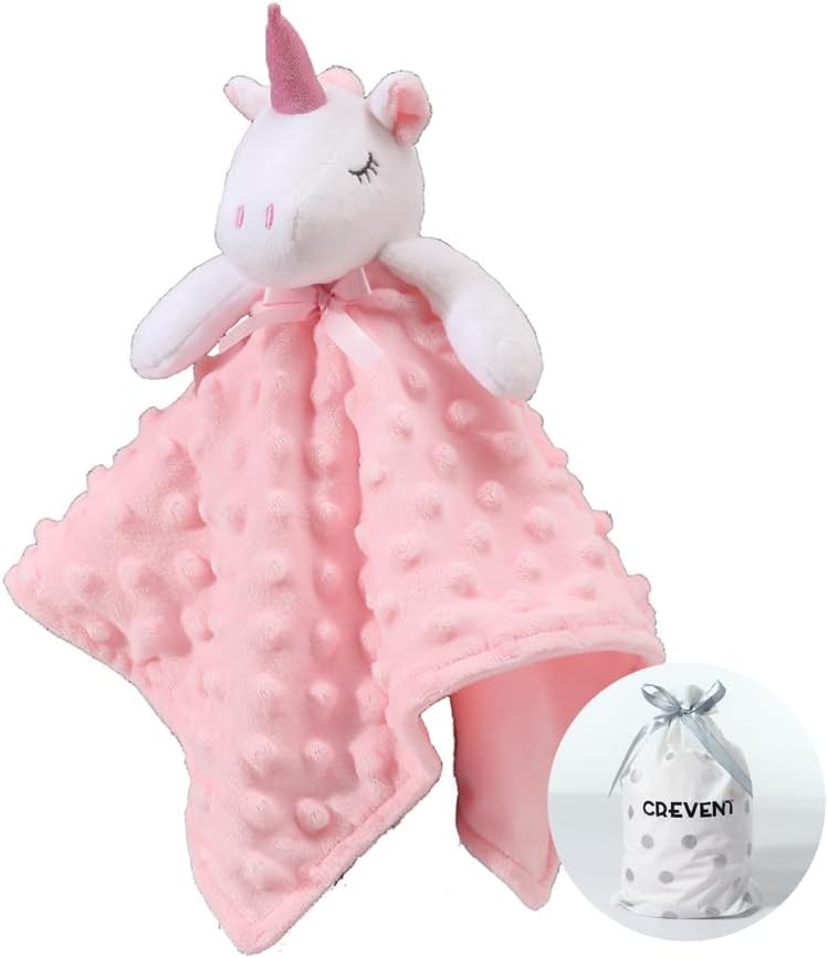 CREVENT Minky Baby Blanket for Girls Boys, Soft Plush Receiving Blanket for Newborns - 76x102cm (Animal)