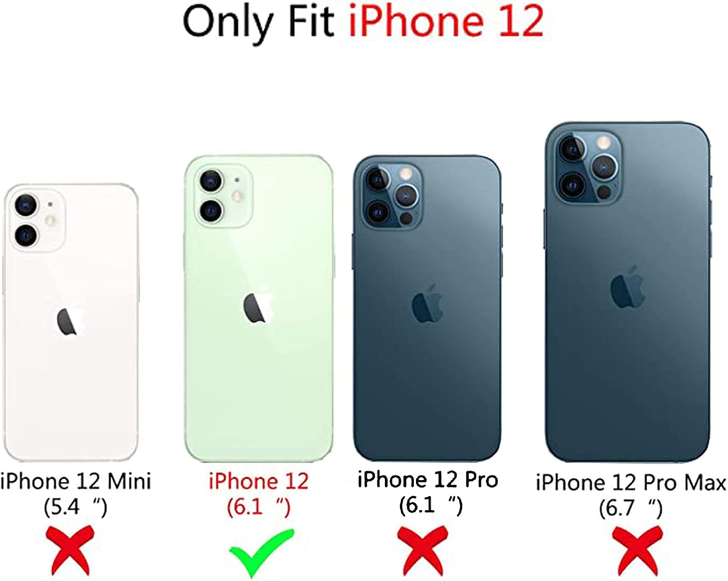 NITITOP Compatible with iPhone 12 Case Cute Cherry Bowknot Little Heart Pattern for Girls Women Soft TPU Durable Full Camera Lens Shockproof Protective Cover - White