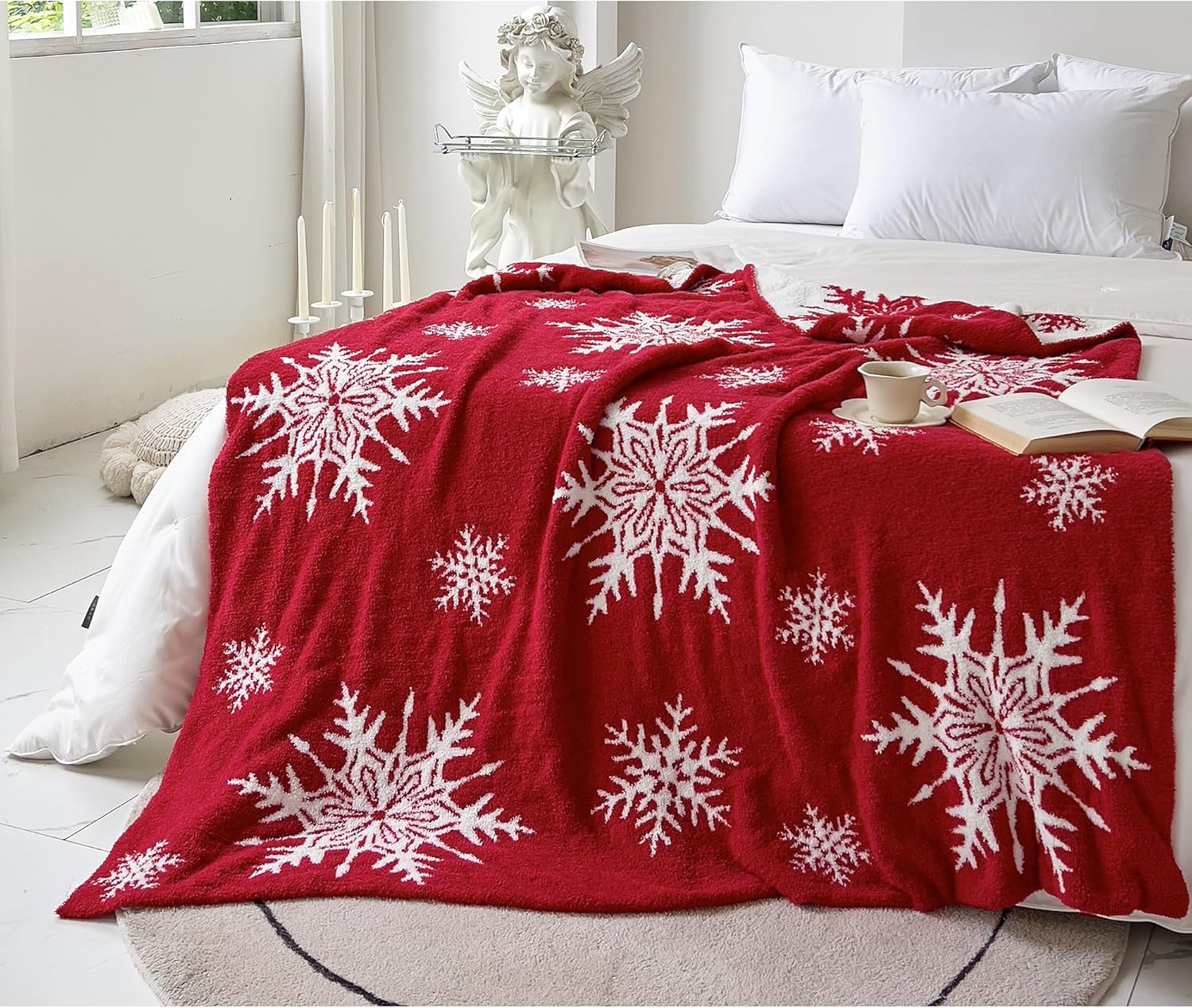 REPRECONF ZASTION Plaid Throw Blanket Ultra Soft Cozy Microfiber Knitted Lightweight Fleece Blanket for Couch Bed Travel Cream 130cm x 150cm